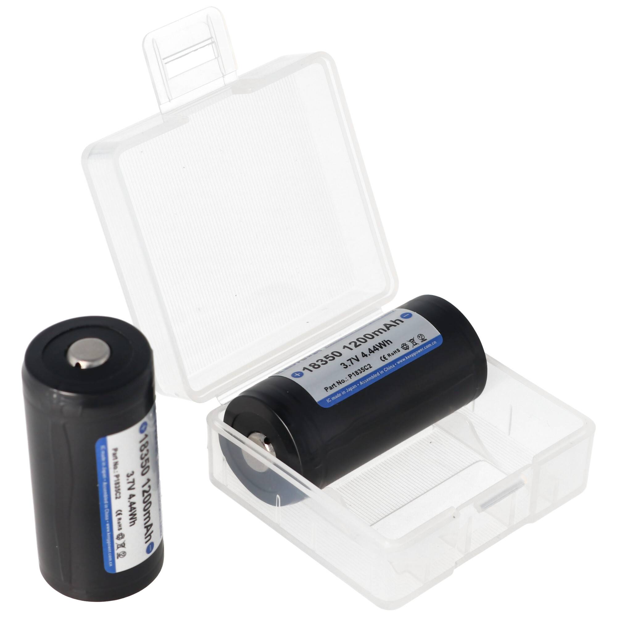 Soshine Akku Aufbewahrungsbox für 2x 18350 Akkus transparent