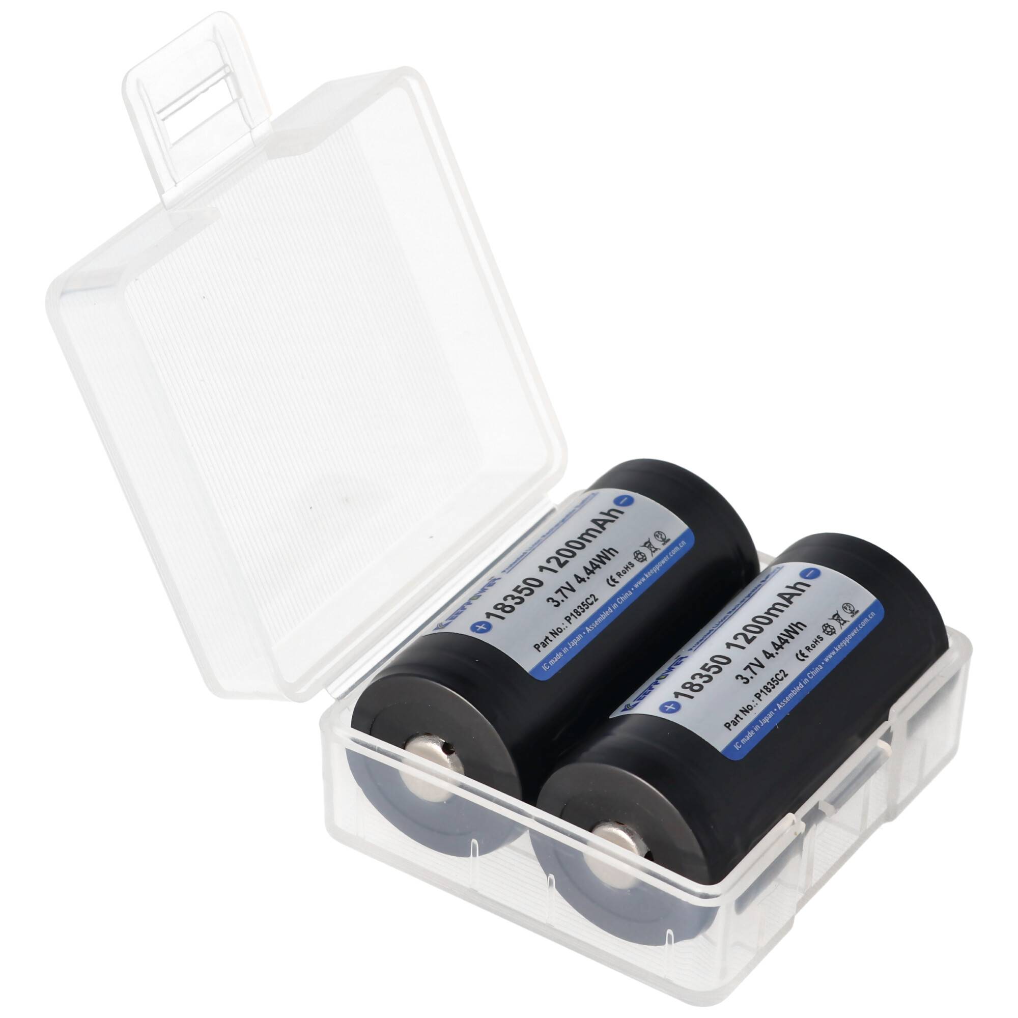 Soshine Akku Aufbewahrungsbox für 2x 18350 Akkus transparent