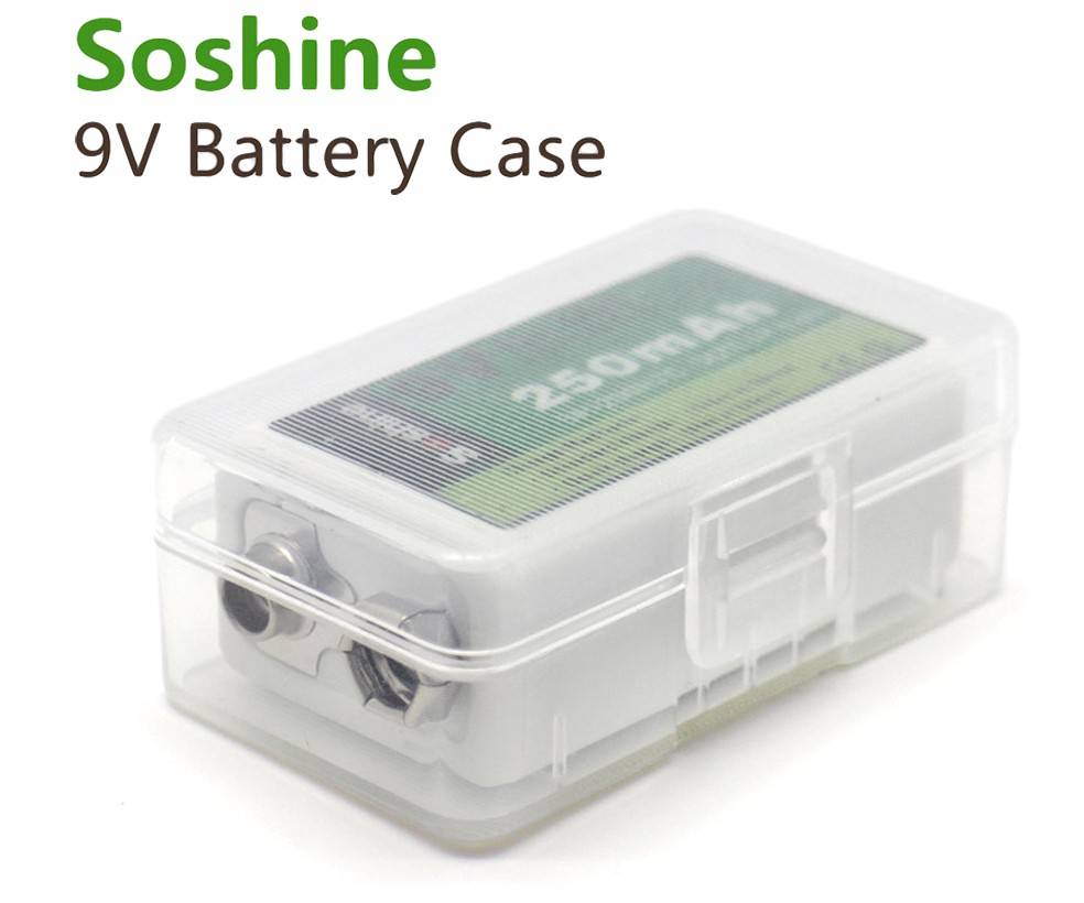 Soshine Aufbewahrungsbox für 9V Block 6LR61/AM-6(6F22) Akkus oder Batterien6LR61 / AM-6(6F22)