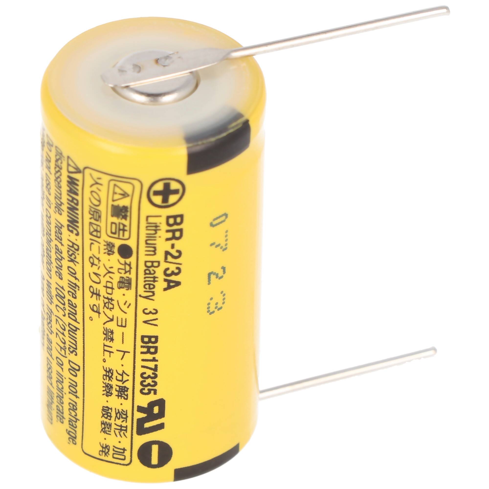 Panasonic BR-2/3A Lithium Batterie 3 Volt mit Lötpaddel zum Einlöten