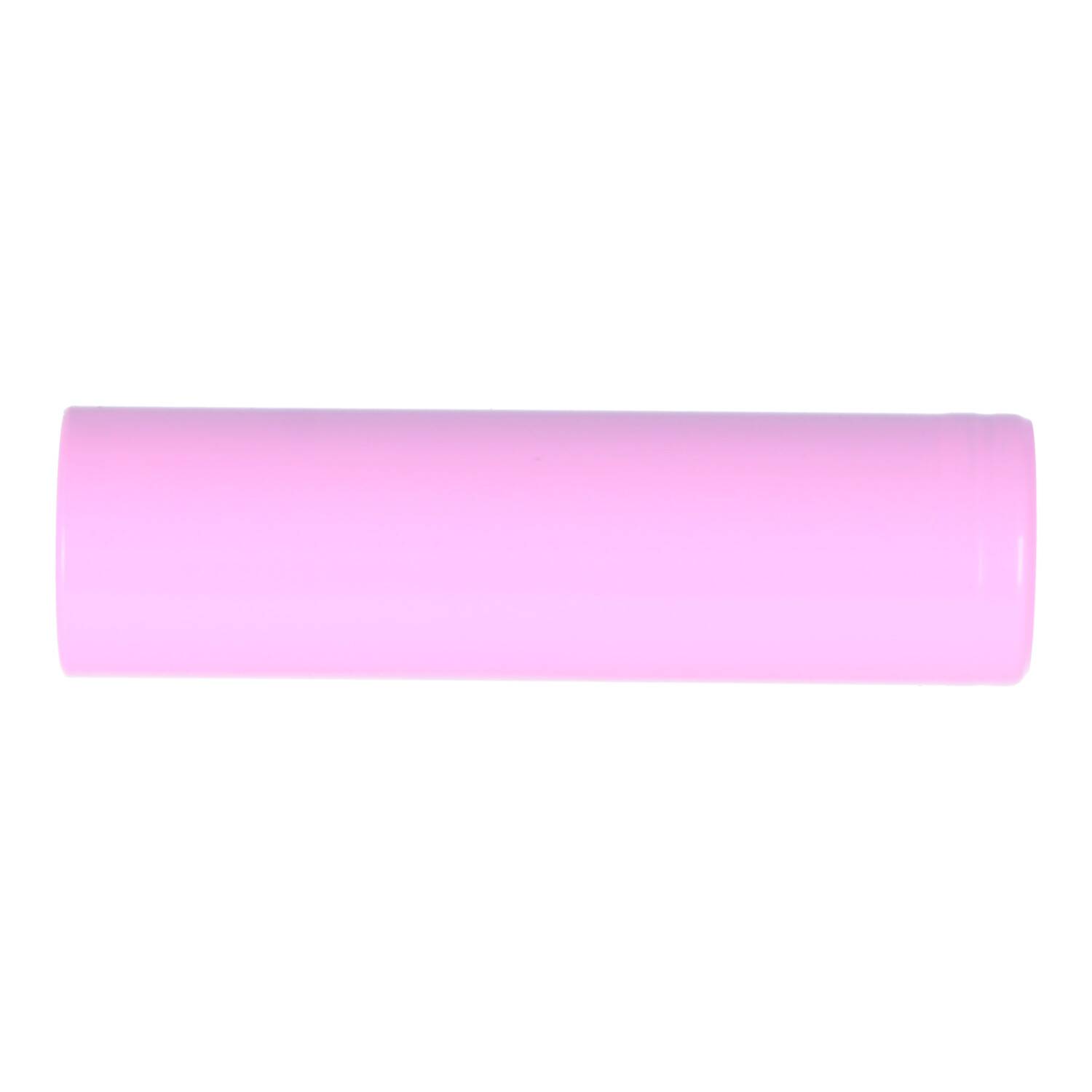 Ein rosa zylindrisches röhrenförmiges Objekt auf weißem Hintergrund.