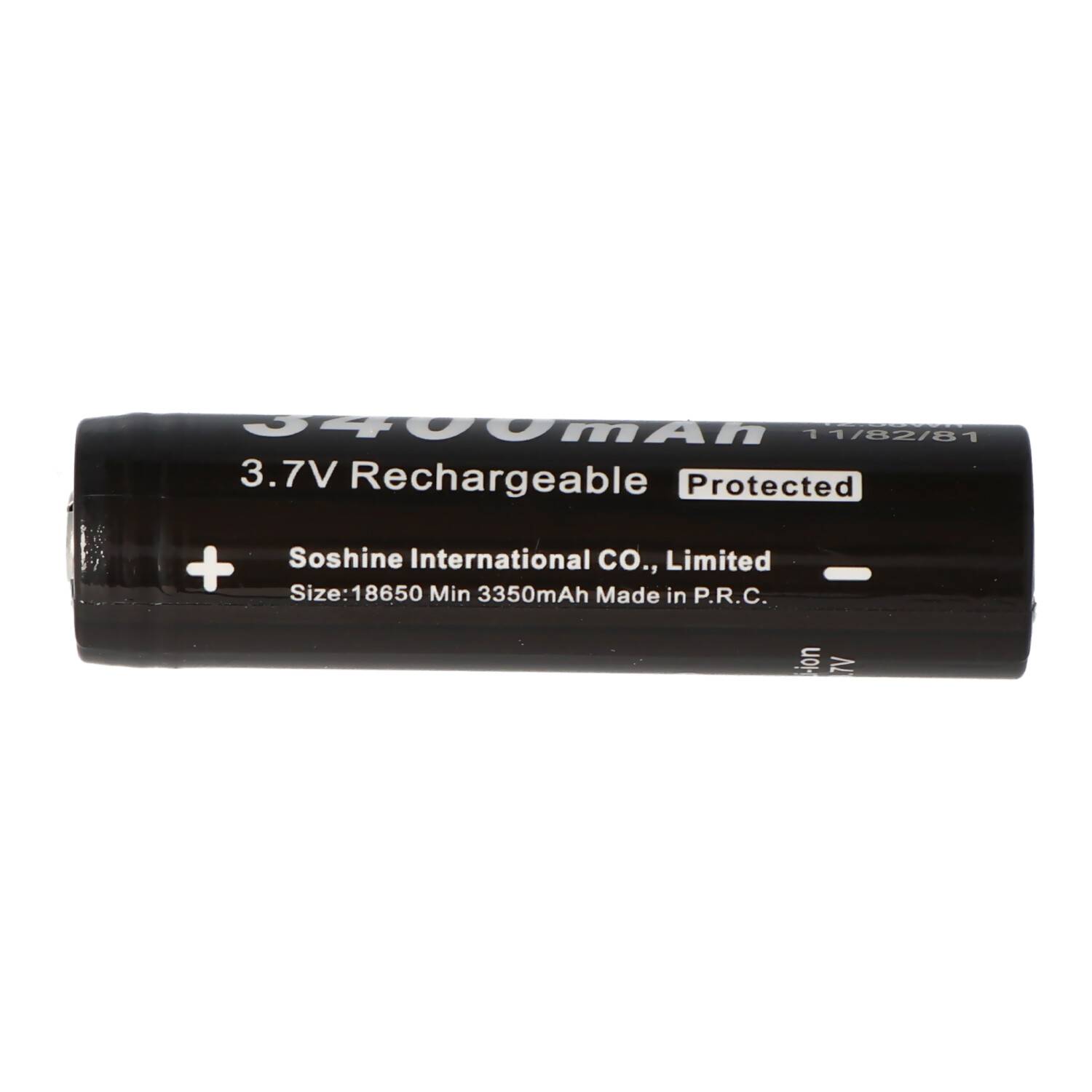 Soshine 18650 3400mAh 3,6V, 3,7V Li-Ion-Akku 68,2x18,45mm PCB geschützt Panasonic Zelle