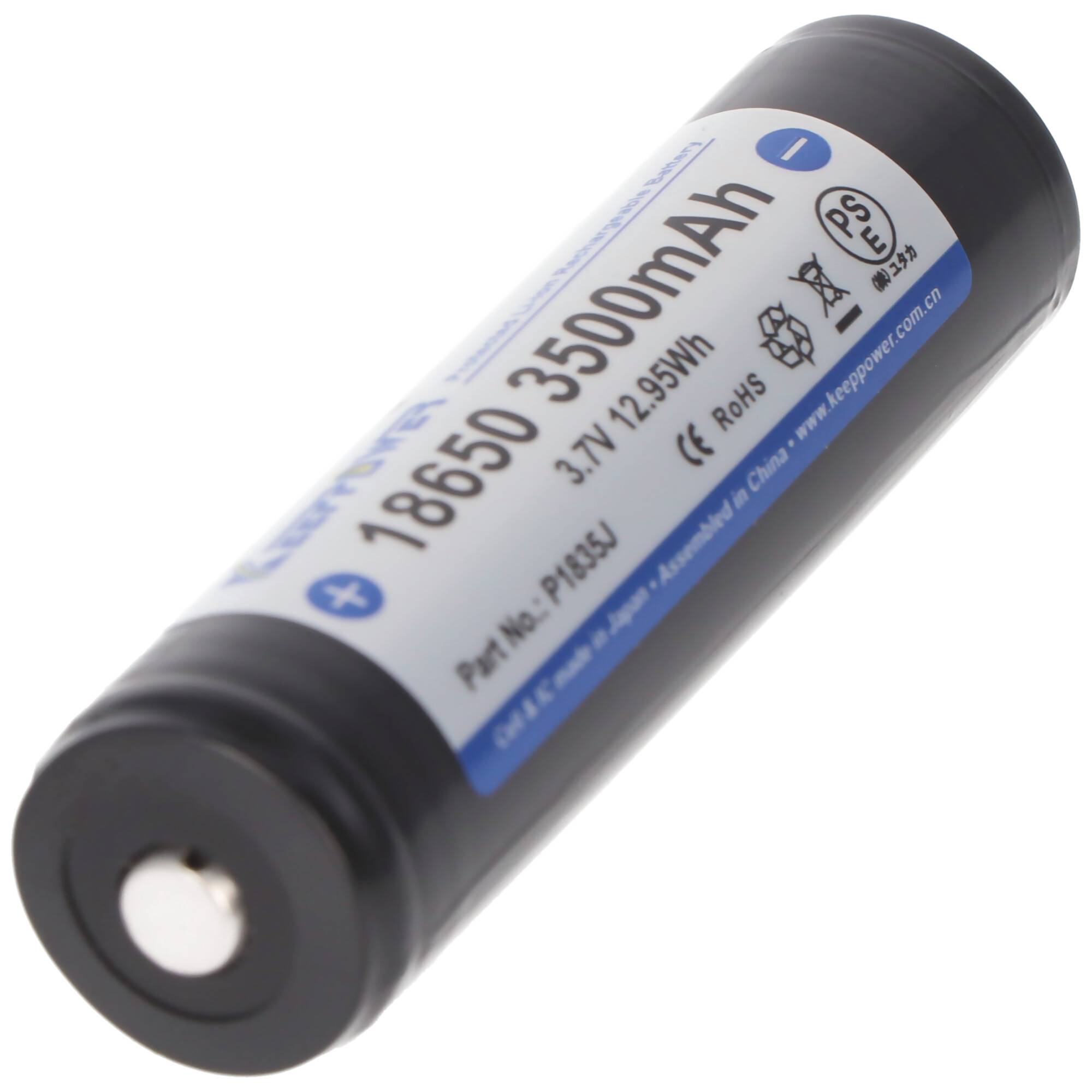 Keeppower 18650 3500mAh 69,12x18,65mm 3,7V Li-Ion-Akku geschützt Pluspol erhöht NCR18650GA