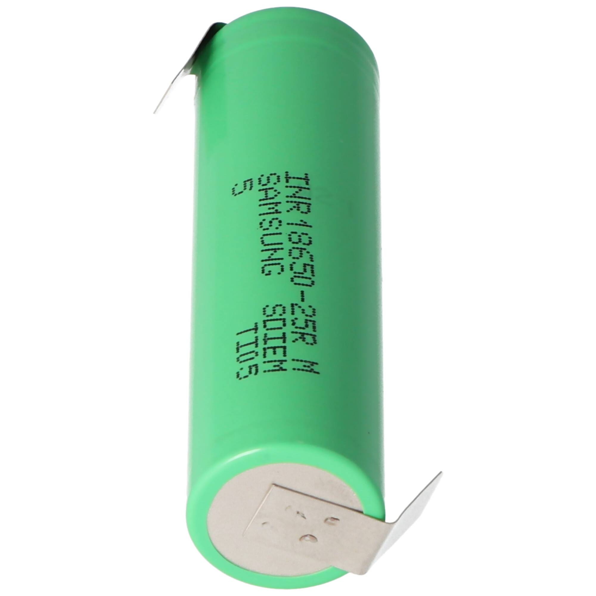 Samsung INR18650 25R 2500mAh 3,6V - 3,7V ungeschützt mit Lötfahne Z 64,85x18,3mm