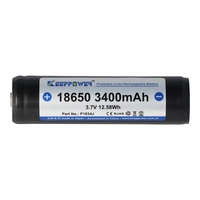Keeppower 18650 Li-Ion Akku mit 3400mAh, 3,6V - 3,7V Li-Ion-Akku geschützt mit PCB 1 Stück (Button Top) Keeppower 18650 Li-Ion Akku mit 3400mAh, 3,6V - 3,7V Li-Ion-Akku geschützt mit PCB 1 Stück (Button Top)