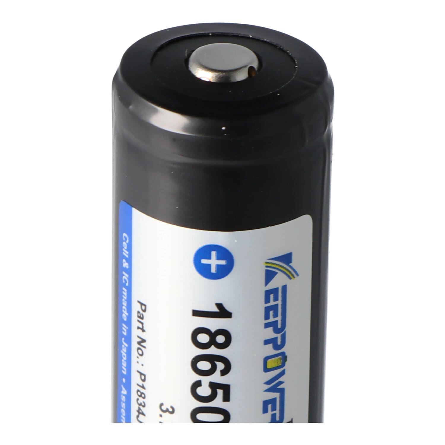 Keeppower 18650 Li-Ion Akku mit 3400mAh, 3,6V - 3,7V Li-Ion-Akku geschützt mit PCB 1 Stück (Button Top)