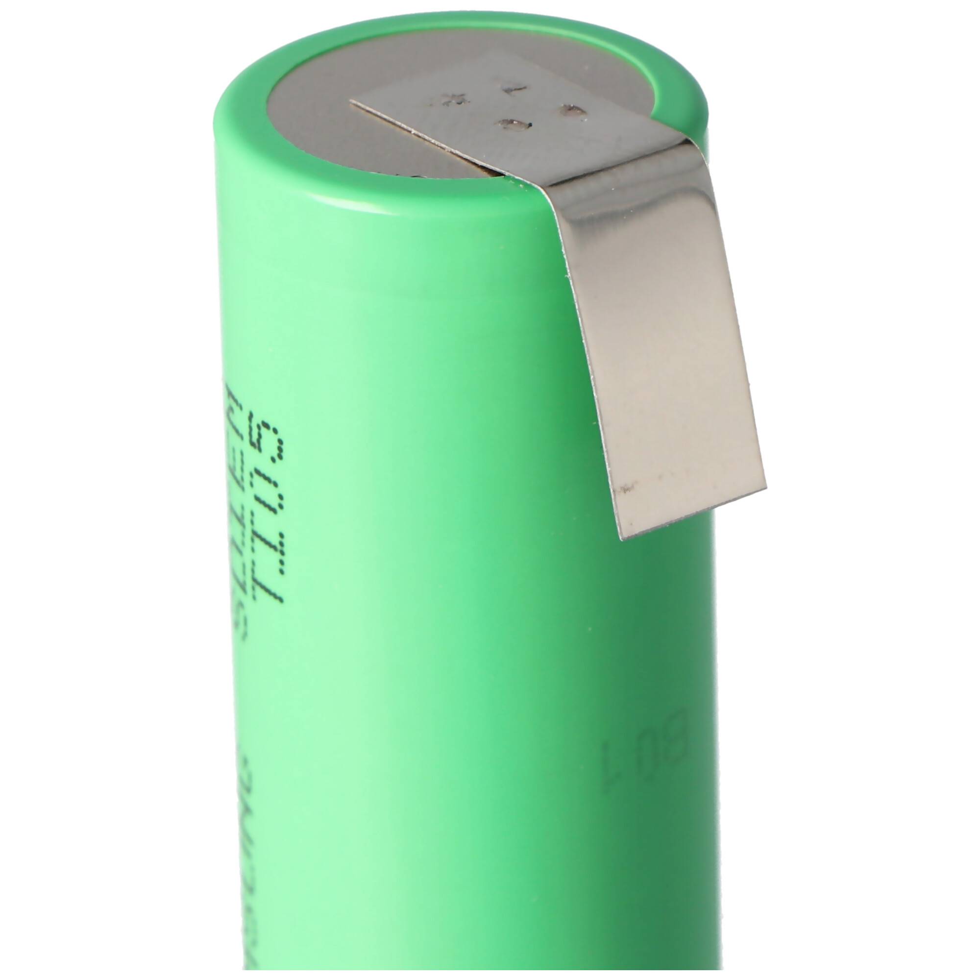 INR18650-25R 2500mAh 3,6V - 3,7V ungeschützt mit Lötfahne U Form, 64,85x18,3mm
