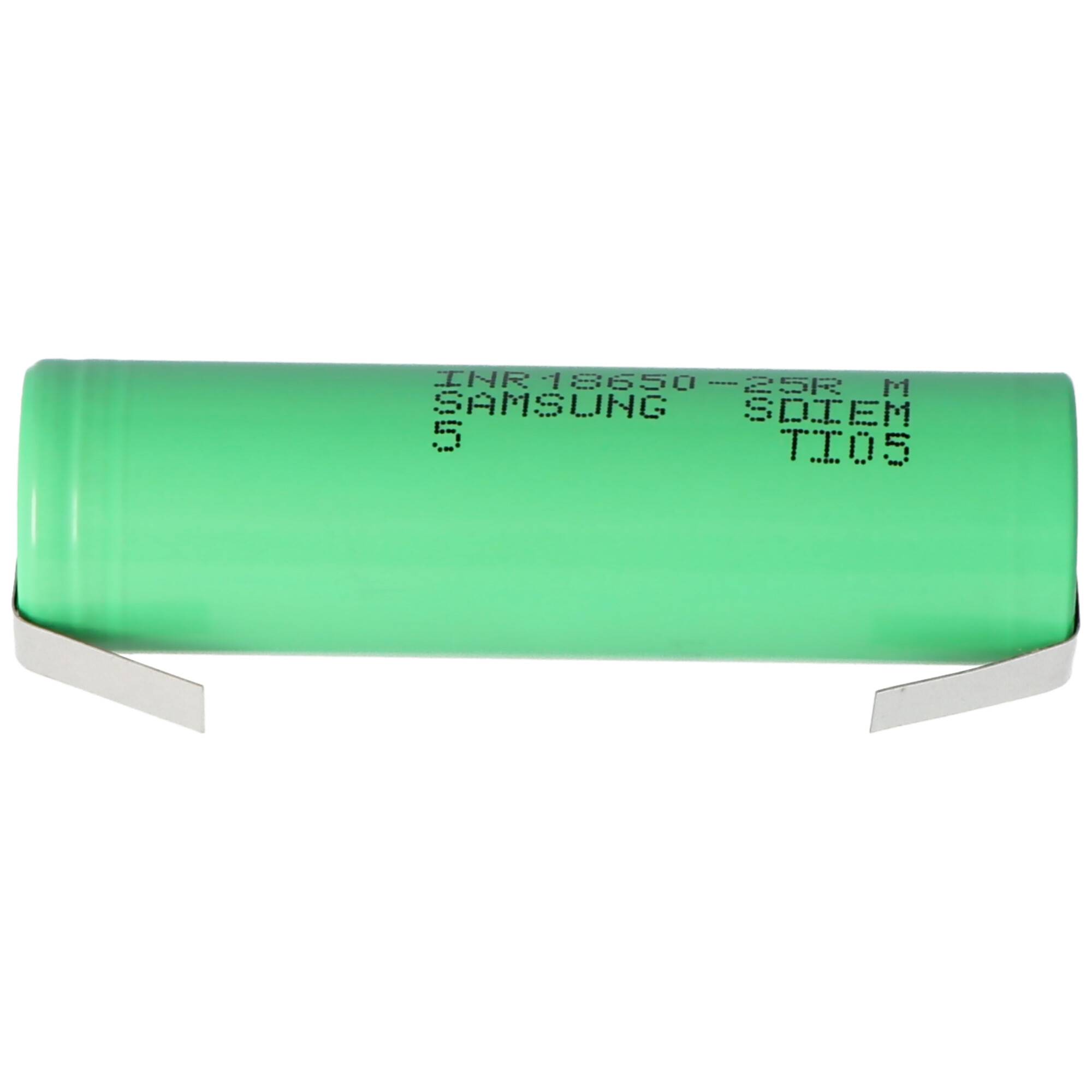 INR18650-25R 2500mAh 3,6V - 3,7V ungeschützt mit Lötfahne U Form, 64,85x18,3mm