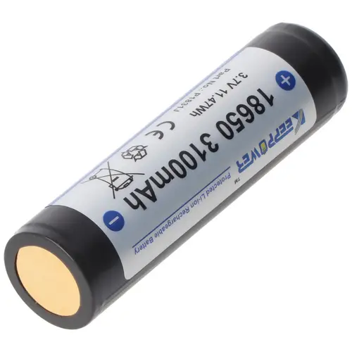 Keeppower 18650 3100mAh, 3,7V Li-Ion-Akku geschützt 69,5 x 18,6mm, flacher Kopf Keeppower 18650 3100mAh, 3,7V Li-Ion-Akku geschützt 69,5 x 18,6mm, flacher Kopf