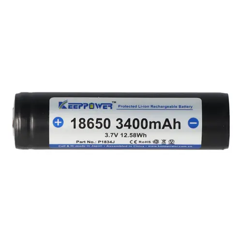 Keeppower 18650 3400mAh 3,7V Li-Ion-Akku geschützt Flat Top 67,8x18,6mm Keeppower 18650 3400mAh 3,7V Li-Ion-Akku geschützt Flat Top 67,8x18,6mm