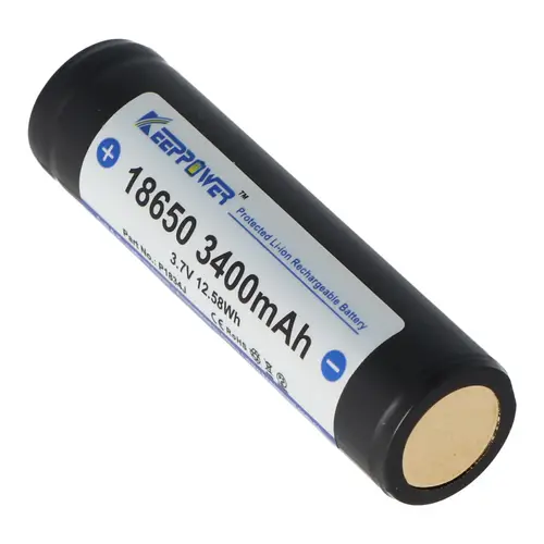 Keeppower 18650 3400mAh 3,7V Li-Ion-Akku geschützt Flat Top 67,8x18,6mm Keeppower 18650 3400mAh 3,7V Li-Ion-Akku geschützt Flat Top 67,8x18,6mm