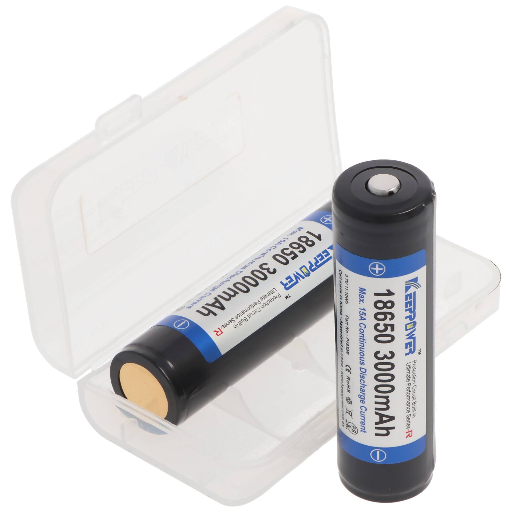 Keeppower 18650 3000mAh 3,6V - 3,7V 69x18,85mm Li-Ion-Akku PCB geschützt