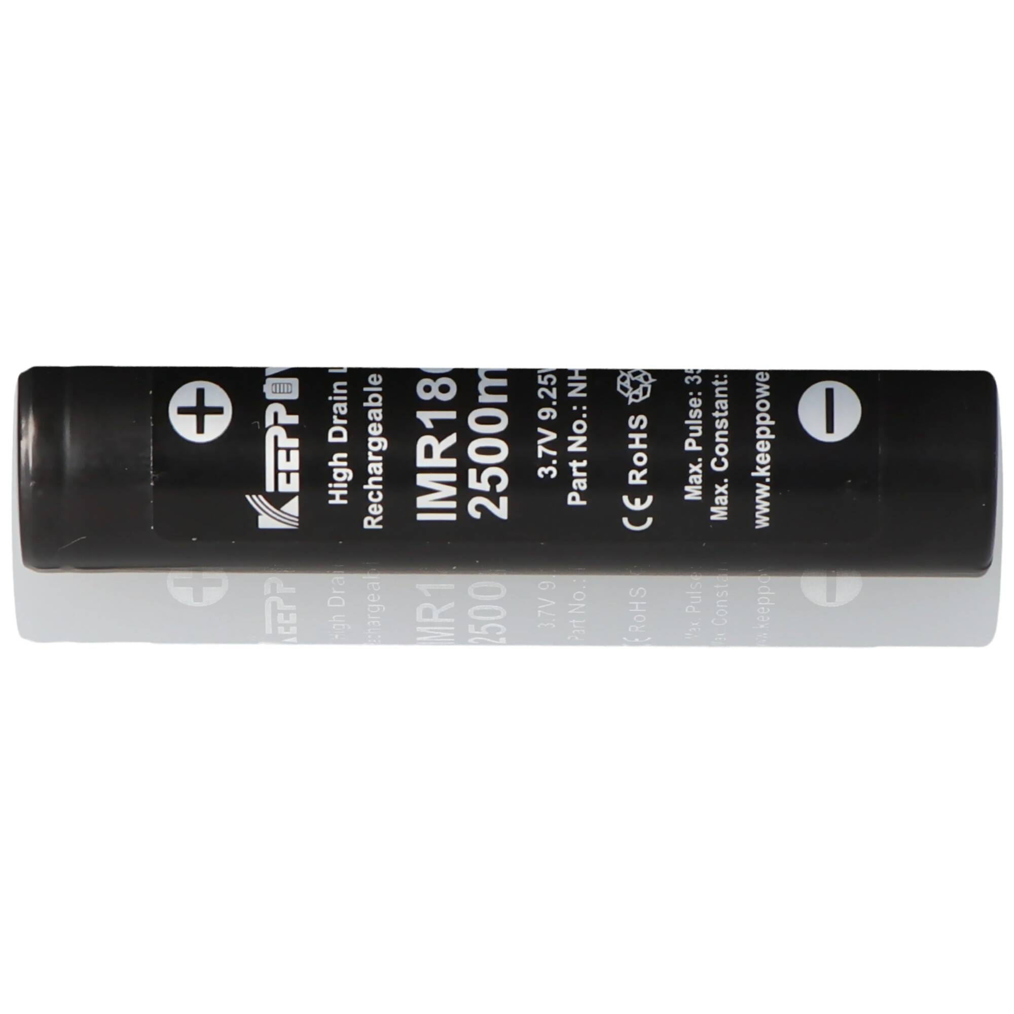 KeepPower IMR18650 - 2500mAh 3,6V - 3,7V Hochstromzelle Li-Ion-Akku