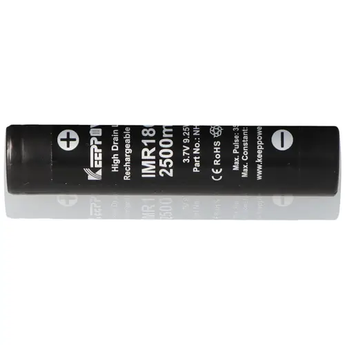 KeepPower IMR18650 - 2500mAh 3,6V - 3,7V Hochstromzelle Li-Ion-Akku KeepPower IMR18650 - 2500mAh 3,6V - 3,7V Hochstromzelle Li-Ion-Akku