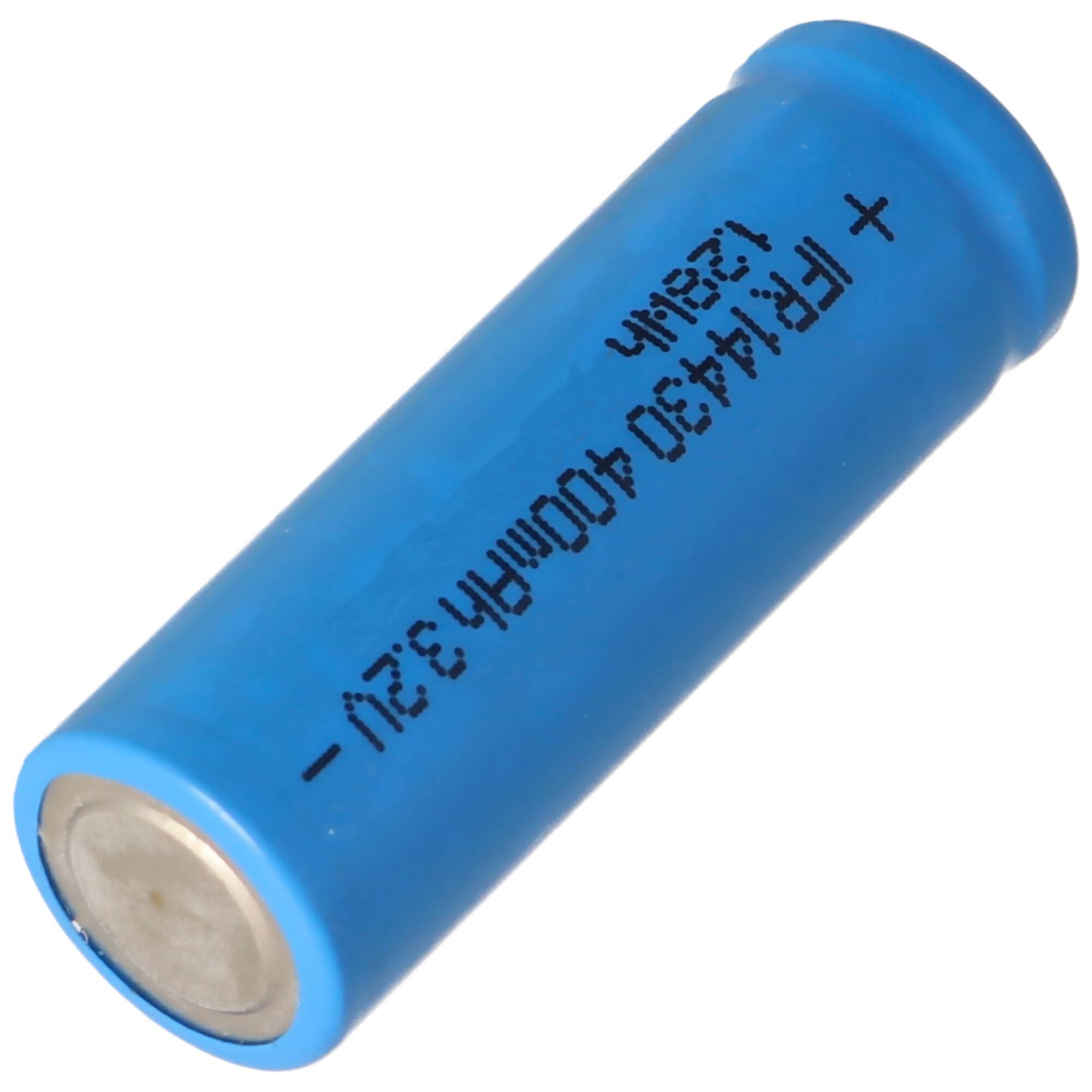IFR 14430 400mAh 3,2V LiFePo4 Akku mit Kopf 43,8x14,2mm, ungeschützt