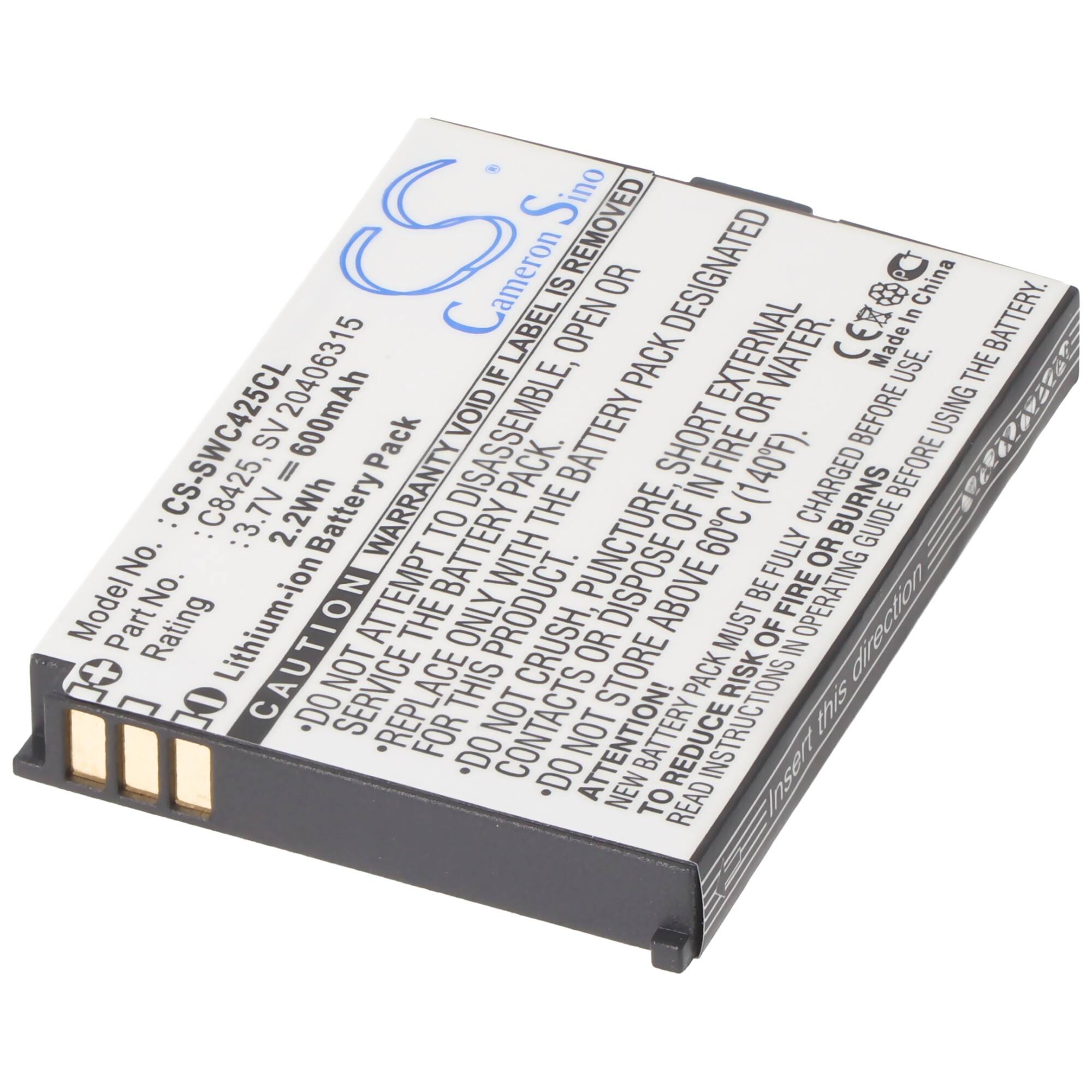 Akku passend für Swissvoice eSense, eSense Color, SV 20406288, C8425, SV 20406315 Li-Ion, 3,7V, 600mAh, 2,2Wh