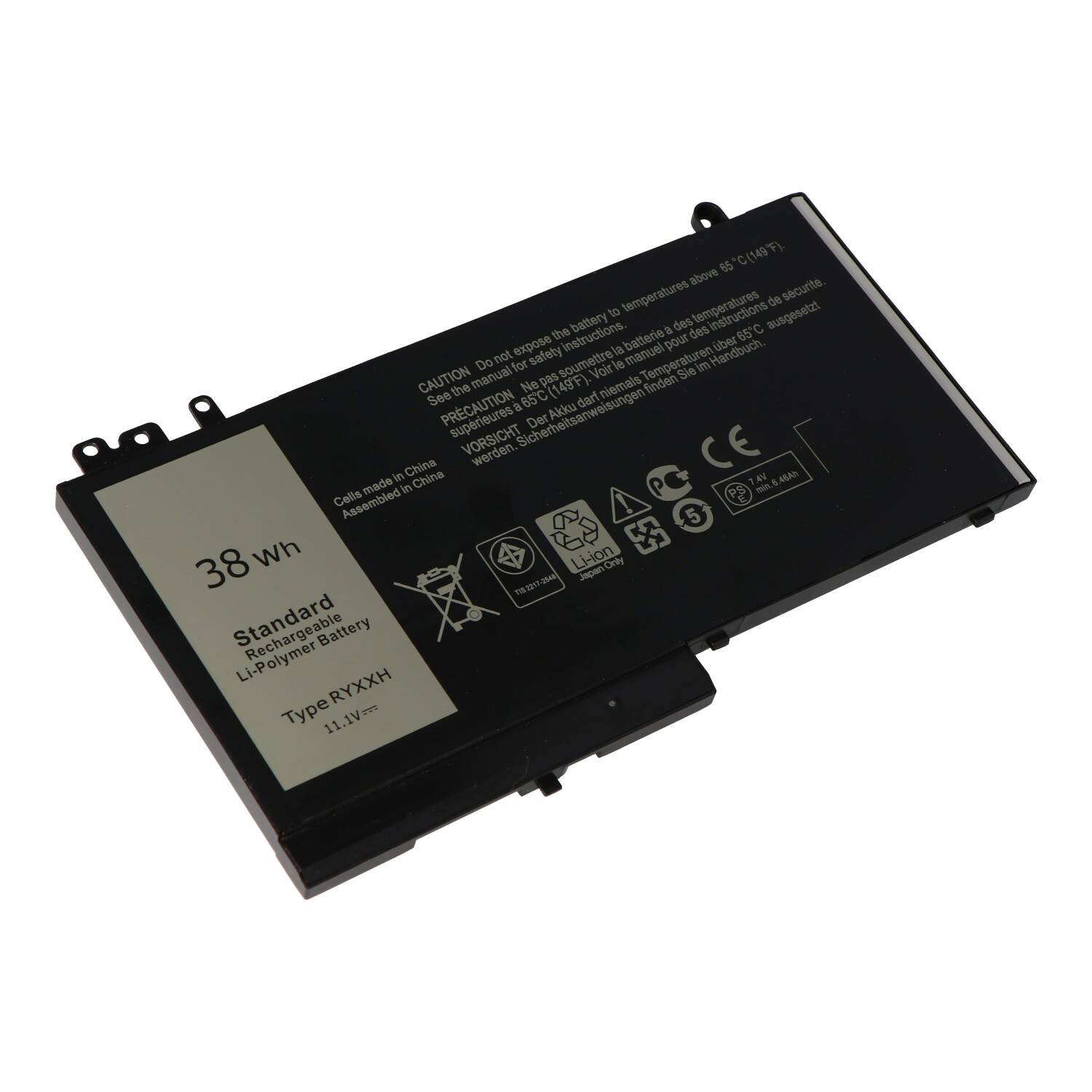 Akku passend für Dell Latitude 12 E5250, Li-Polymer, 11,1V, 3420mAh, 38,0Wh, built-in
