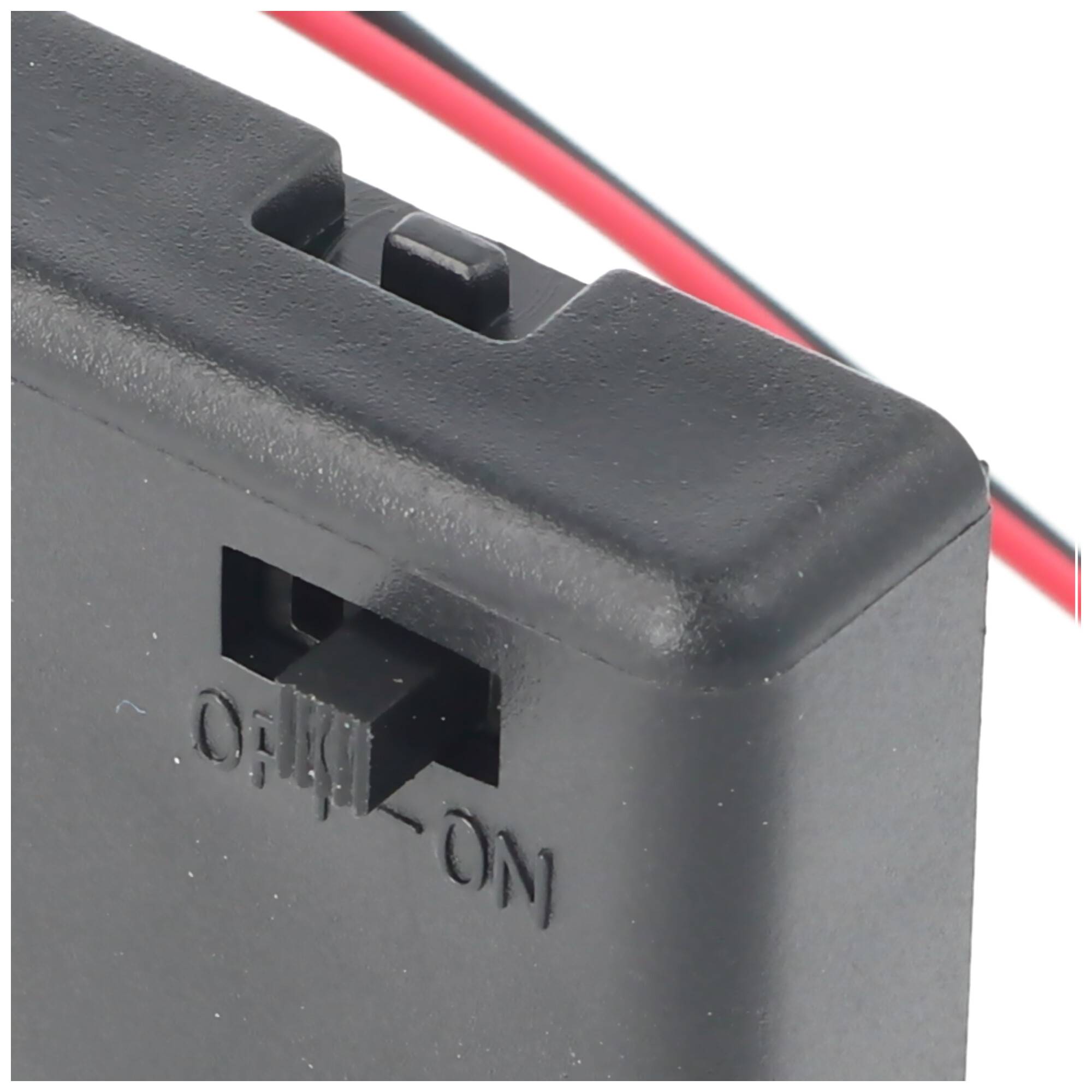 AccuCell Batteriehalter für 4 Stück Mignon AA HR-3, LR6 Batterien oder Akkus mit Deckel und Kabel