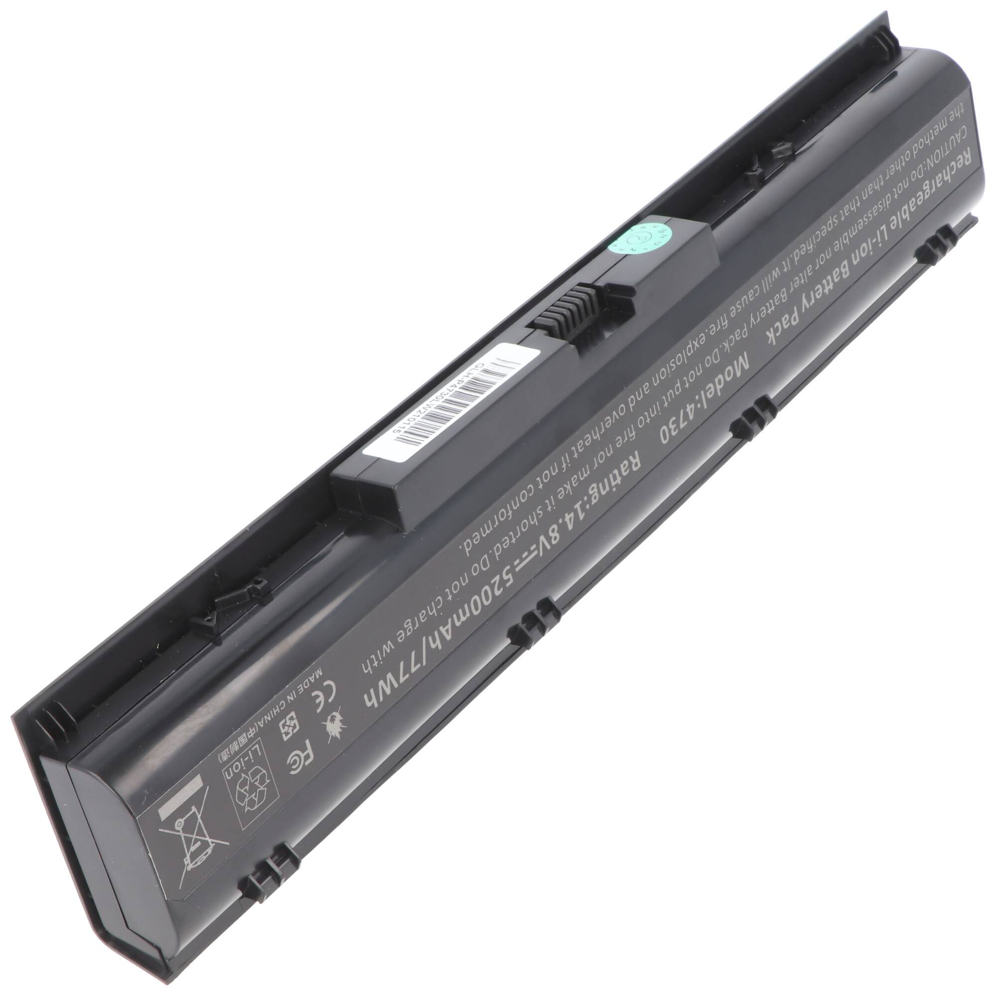Akku passend für HP ProBook 4730s, 4740s, Li-Ion, 14,4V, 5200mAh, 74,9Wh, black