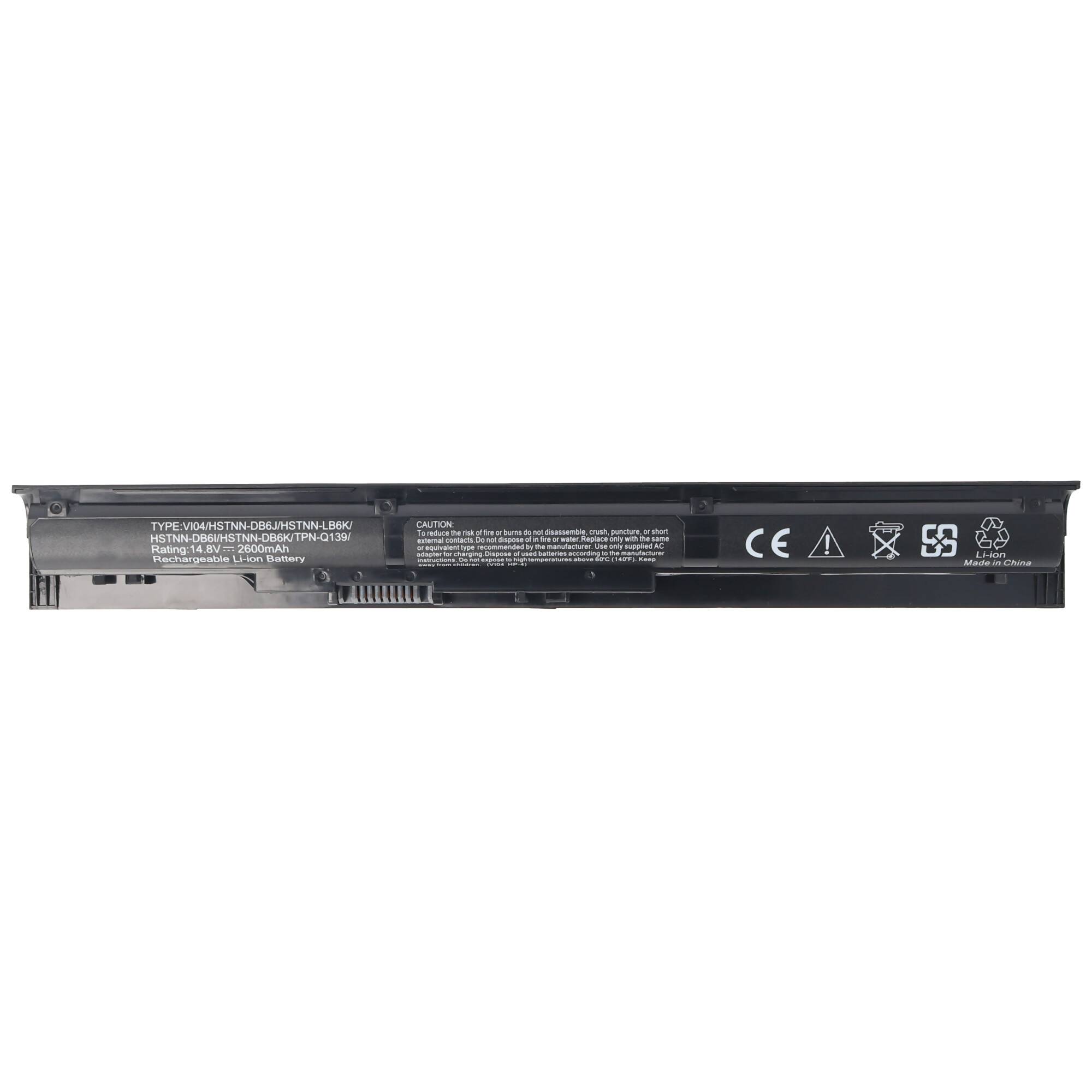 Akku passend für HP ProBook 440 G2 Series VI04, Li-Ion, 14,8V, 2600mAh, 38,5Wh, black