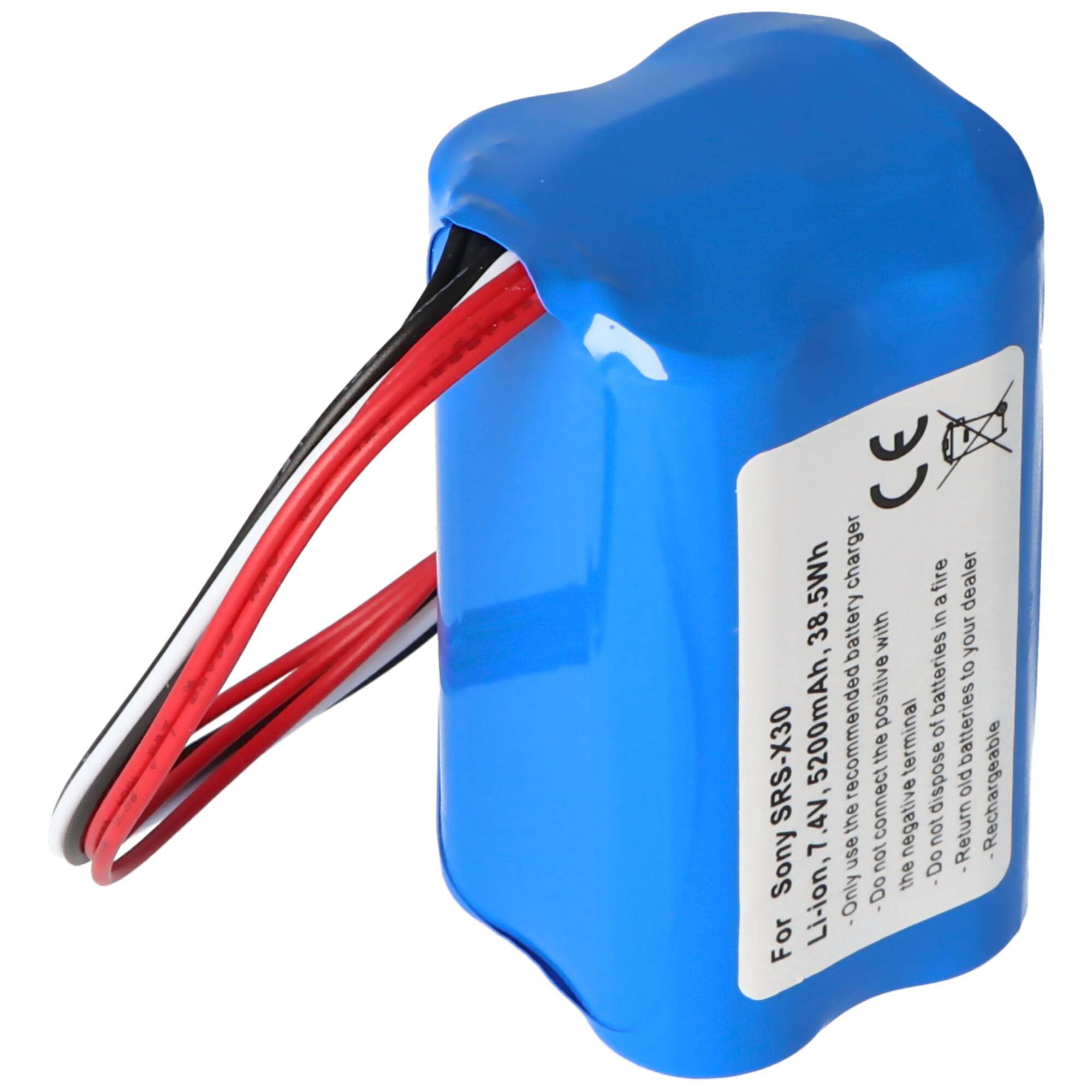 Akku passend für Sony SRS-X30, SRS-XB3, Li-Ion, 7,4V, 5200mAh, 38,5Wh, built-in, ohne Werkzeug