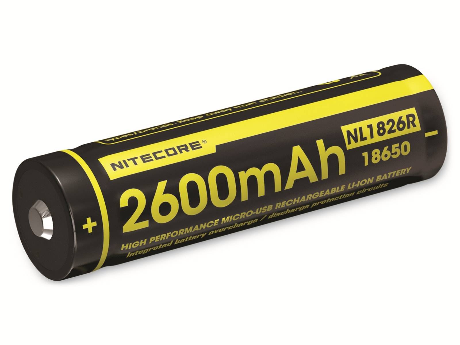 NITECORE Li-Ion-Akku Typ 18650, NL1826R, 3,6V/2600mAh
