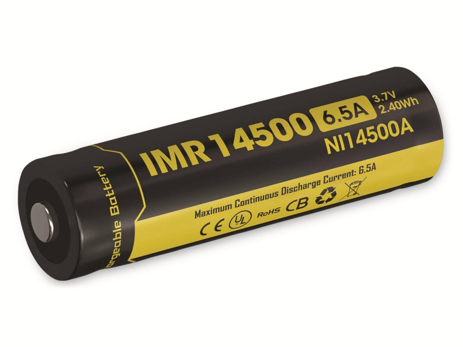 NITECORE LiIon-Akku 14500 IMR, AA, 3,7 V-, 650 mAh