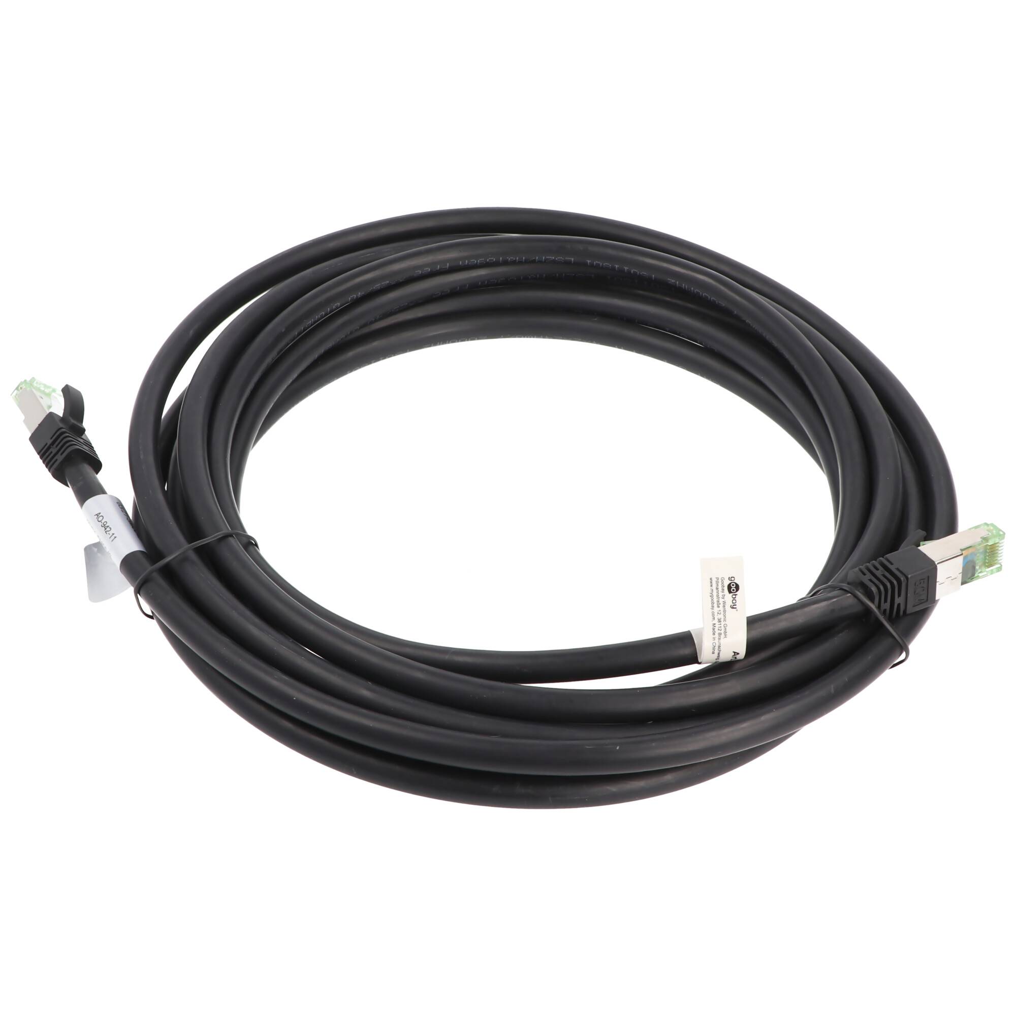 Goobay CAT 8.1 Netzwerkkabel, S/FTP (PiMF), Schwarz