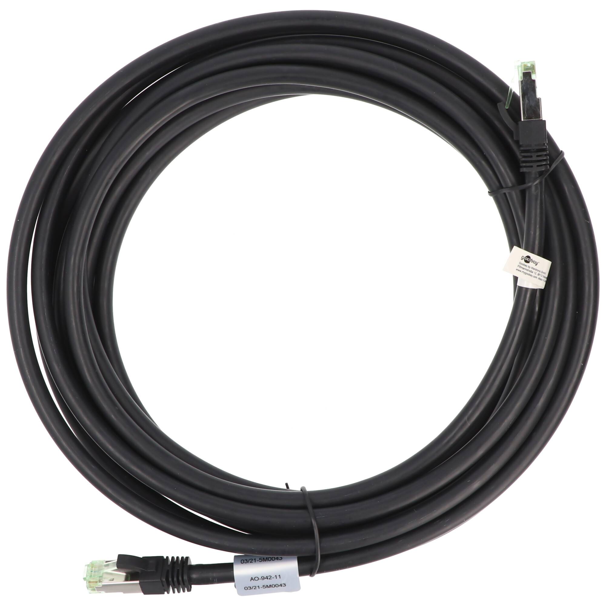 Goobay CAT 8.1 Netzwerkkabel, S/FTP (PiMF), Schwarz 0,25 m