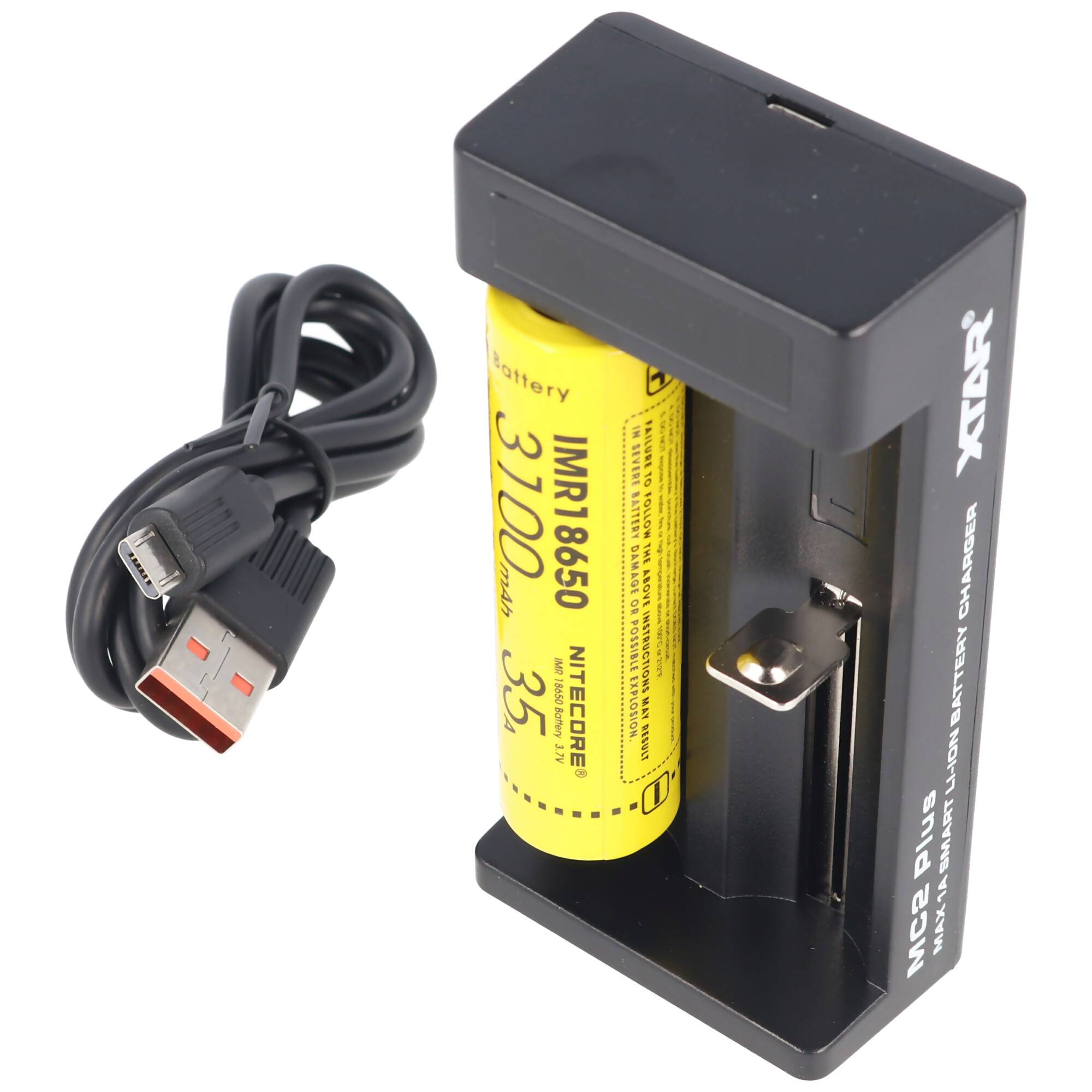 2-Fach Ladegerät für 10440 14500 14650 16340 17335 17500 17670 18350 18490 18500 18650 18700 20700 21700