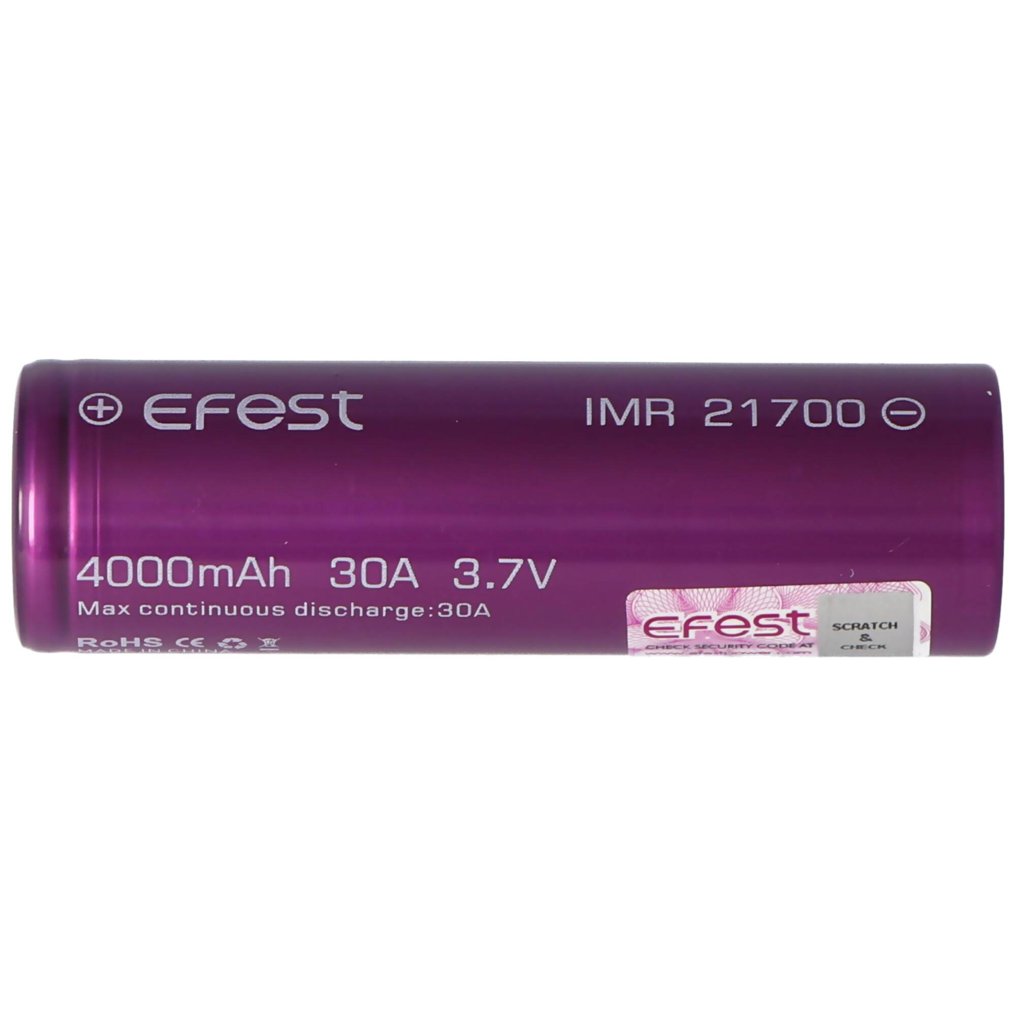 Efest IMR21700 - 4000mAh, Li-Ion-Akku, 3,6V - 3,7V 30A