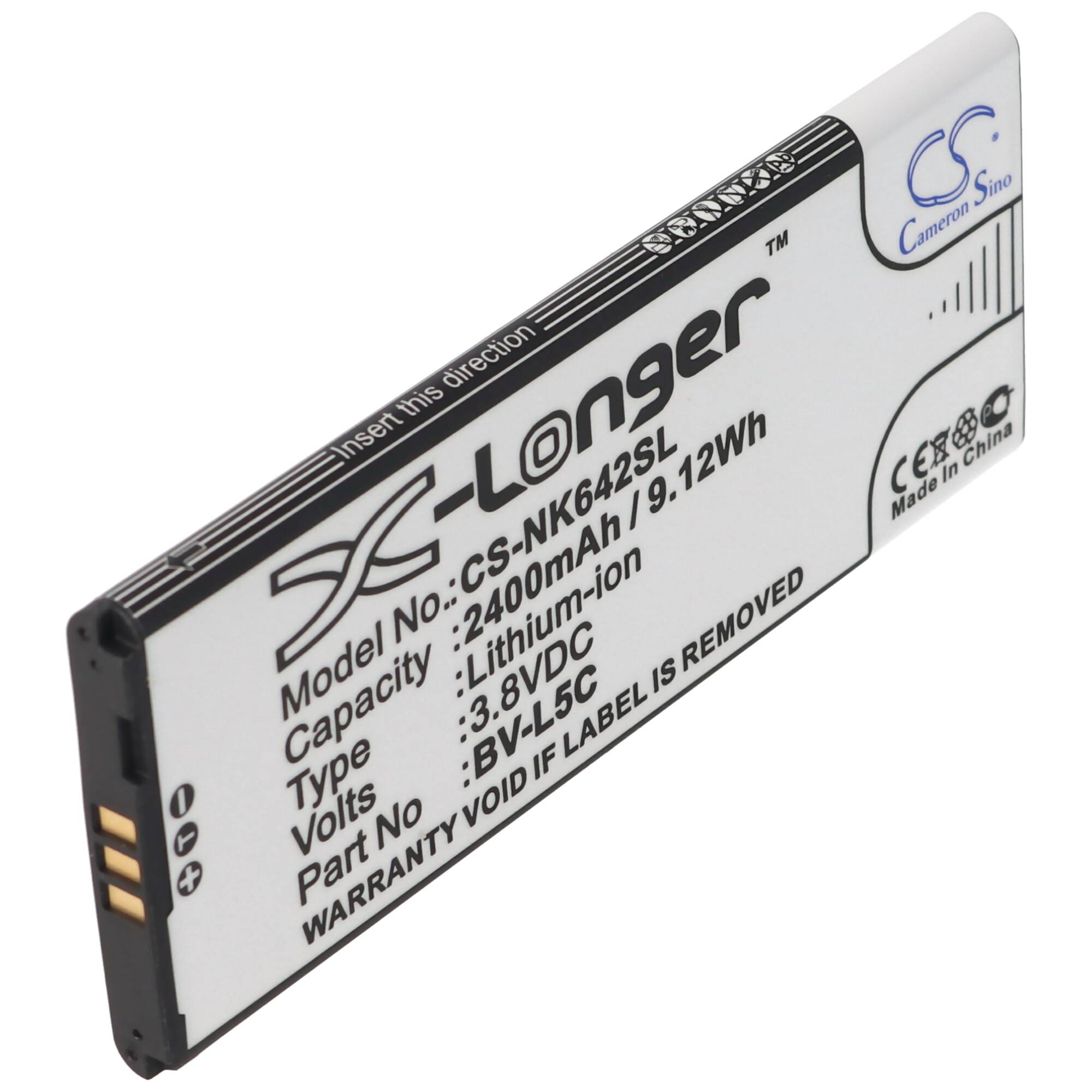 Akku passend für Microsoft Nokia Lumia 640 Dual SIM, Li-Ion, 3,8V, 2400mAh, 9,1Wh