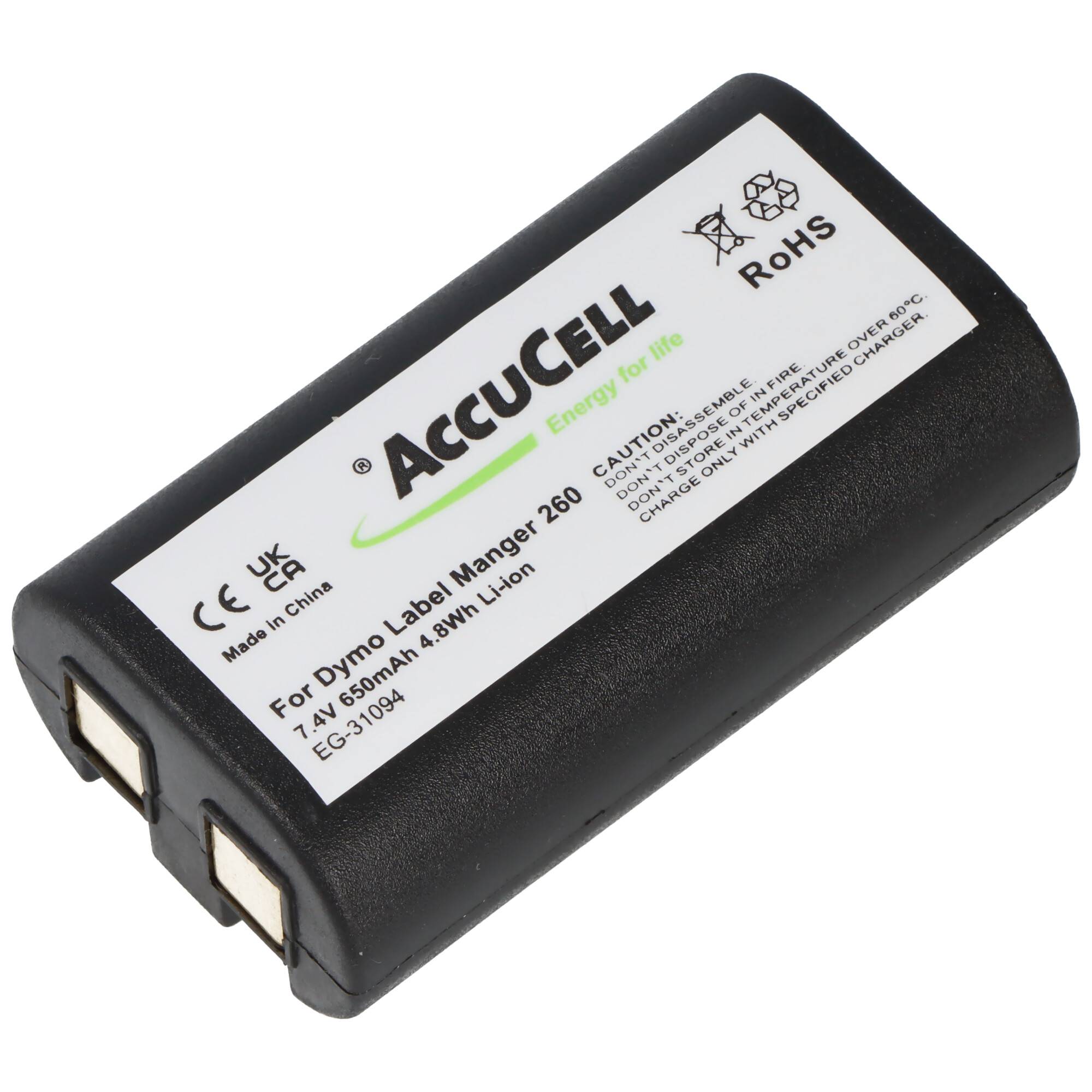 Akku passend für Dymo LabelManger 260, Li-Ion, 7,4V, 650mAh, 4,8Wh