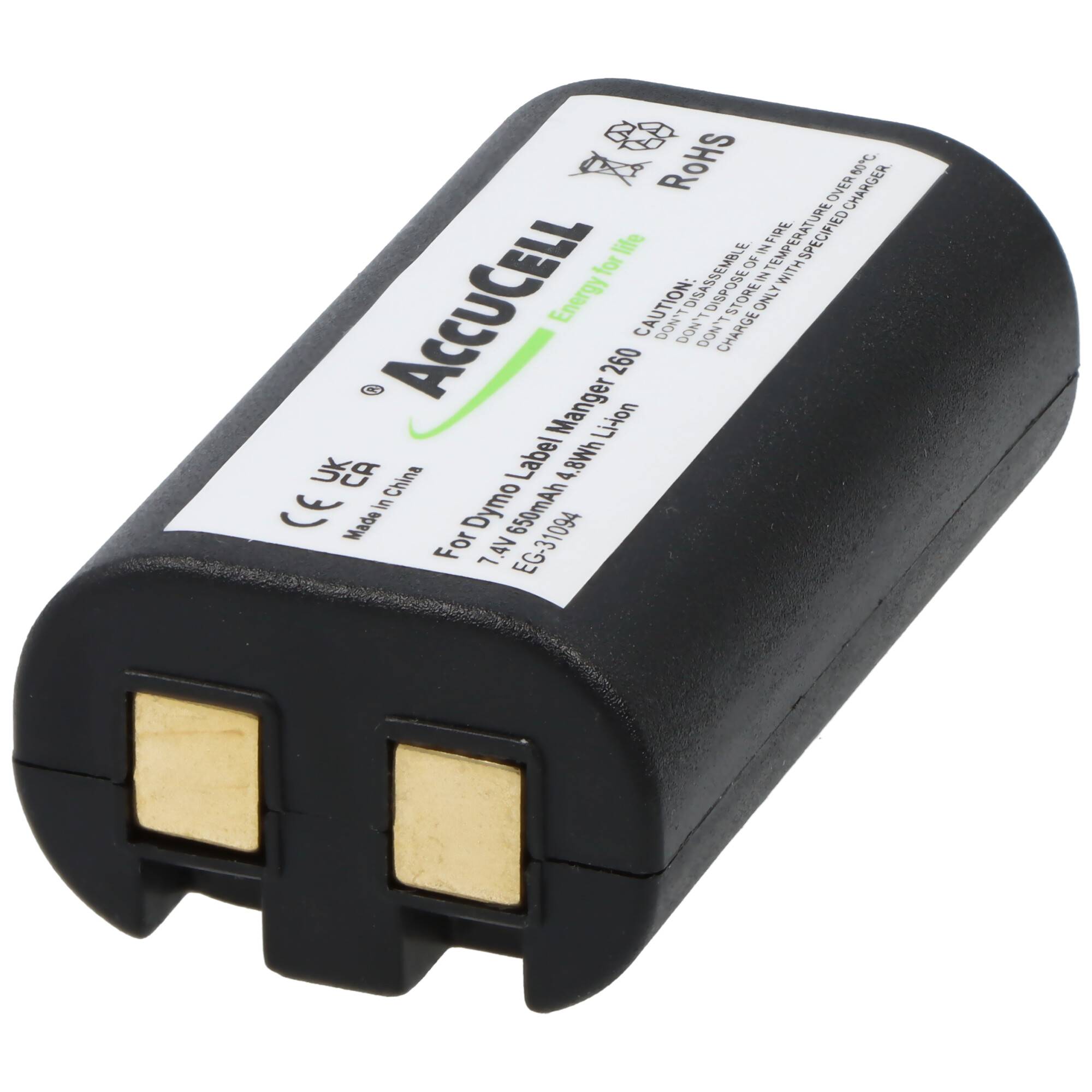 Akku passend für Dymo LabelManger 260, Li-Ion, 7,4V, 650mAh, 4,8Wh