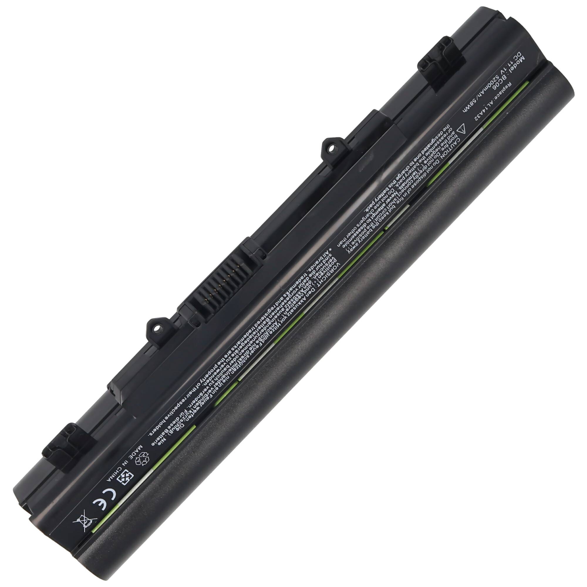 Akku passend für ACER Aspire E15 Touch, Li-Ion, 11,1V, 5200mAh, 57,7Wh, black