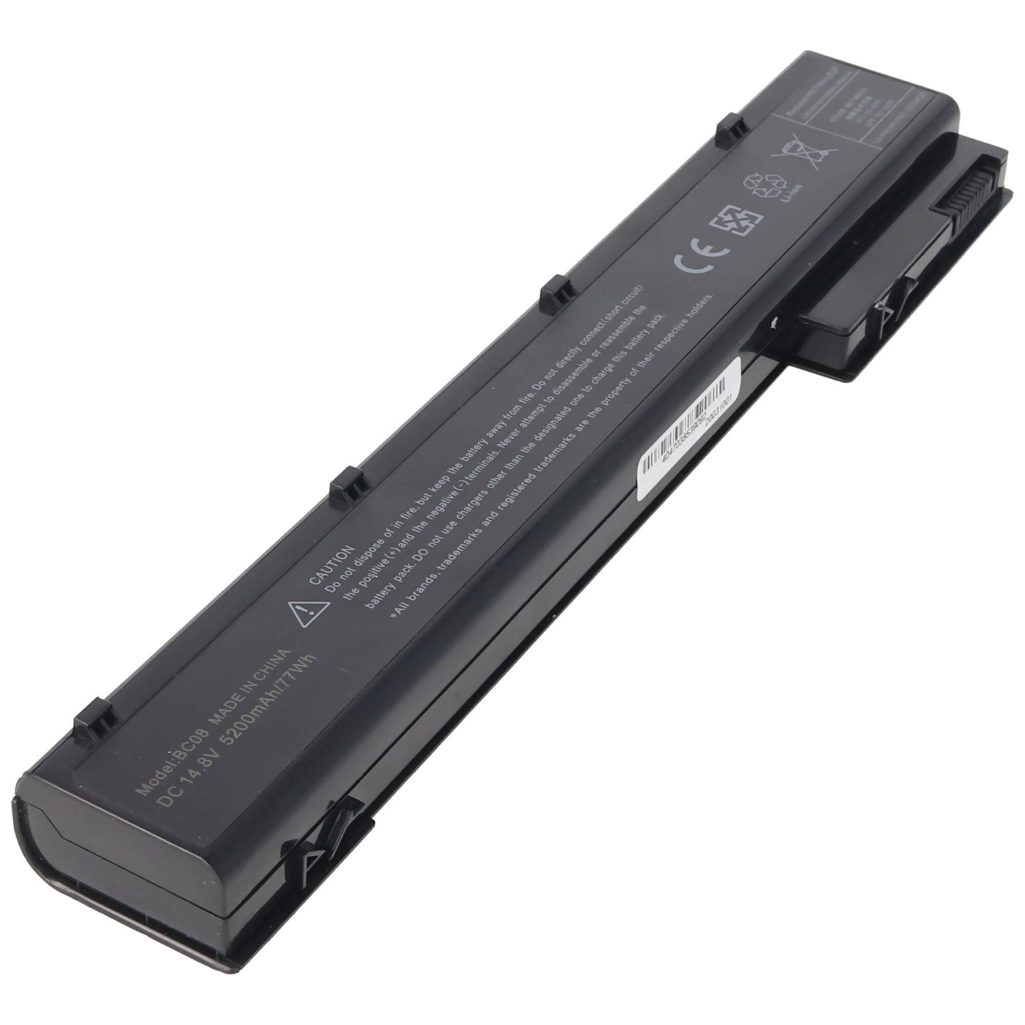 Akku passend für HP EliteBook 8560w Li-Ion, 14,8V, 5200mAh, 77,0Wh, black