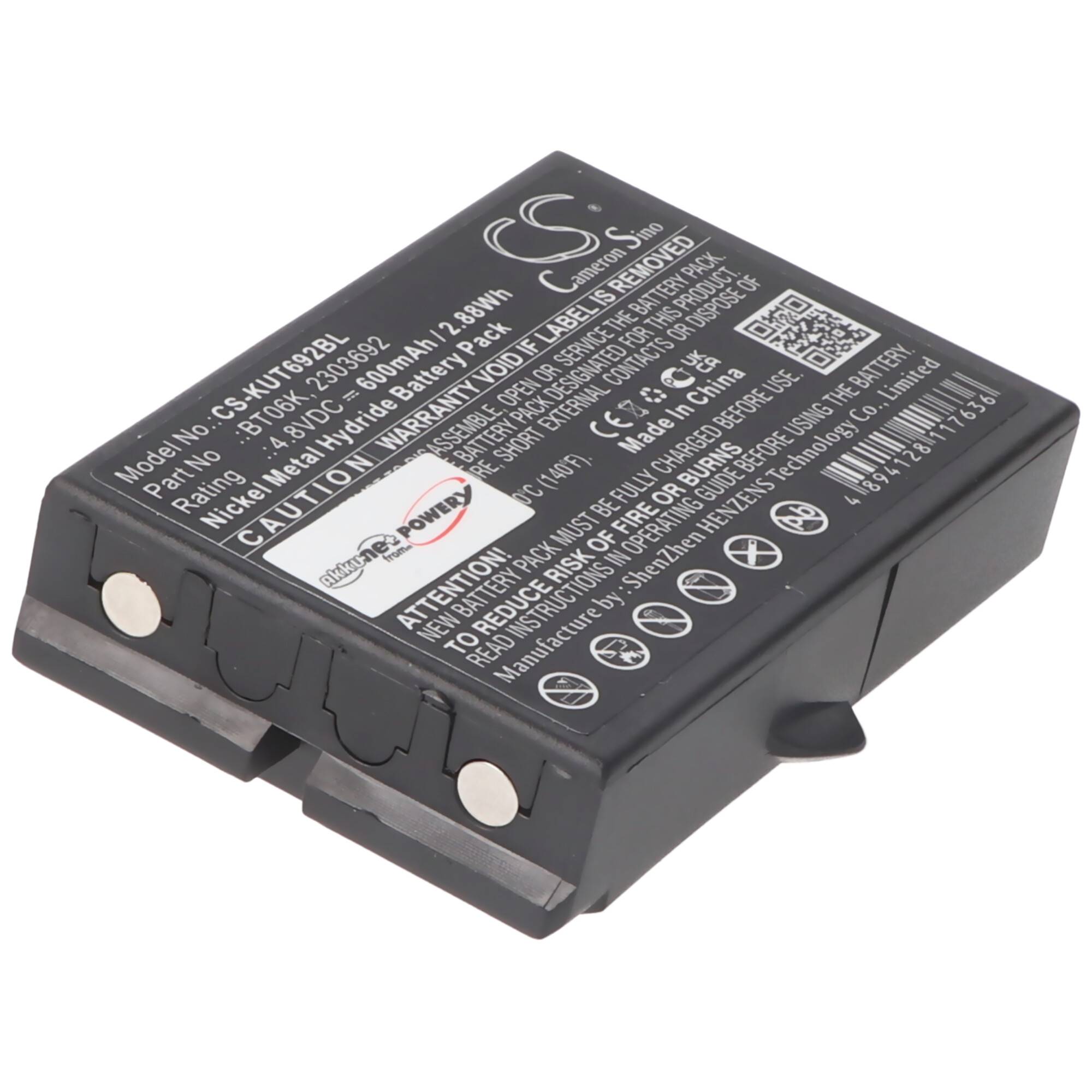 4.8V Akku passend für Ikusi TM70, BT06K, NiMH, 4,8V, 600mAh, 2,9Wh