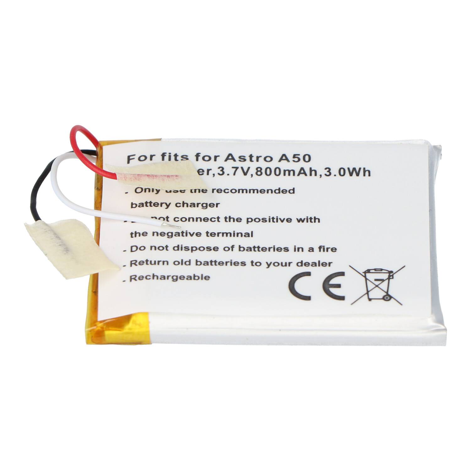 Akku passend für Astro A50 Li-Polymer Akku SRP603443, 45x36x5,5mm