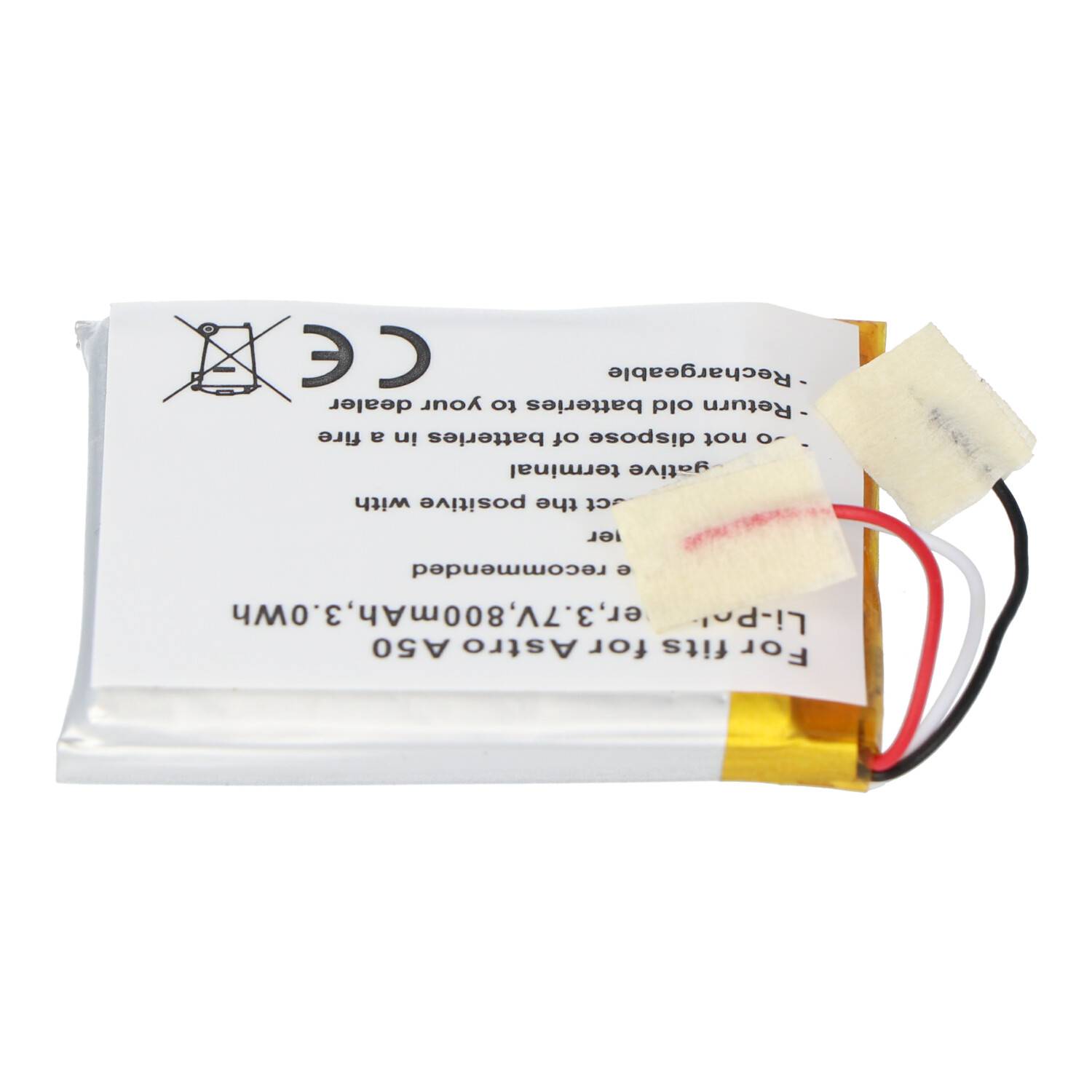Akku passend für Astro A50 Li-Polymer Akku SRP603443, 45x36x5,5mm
