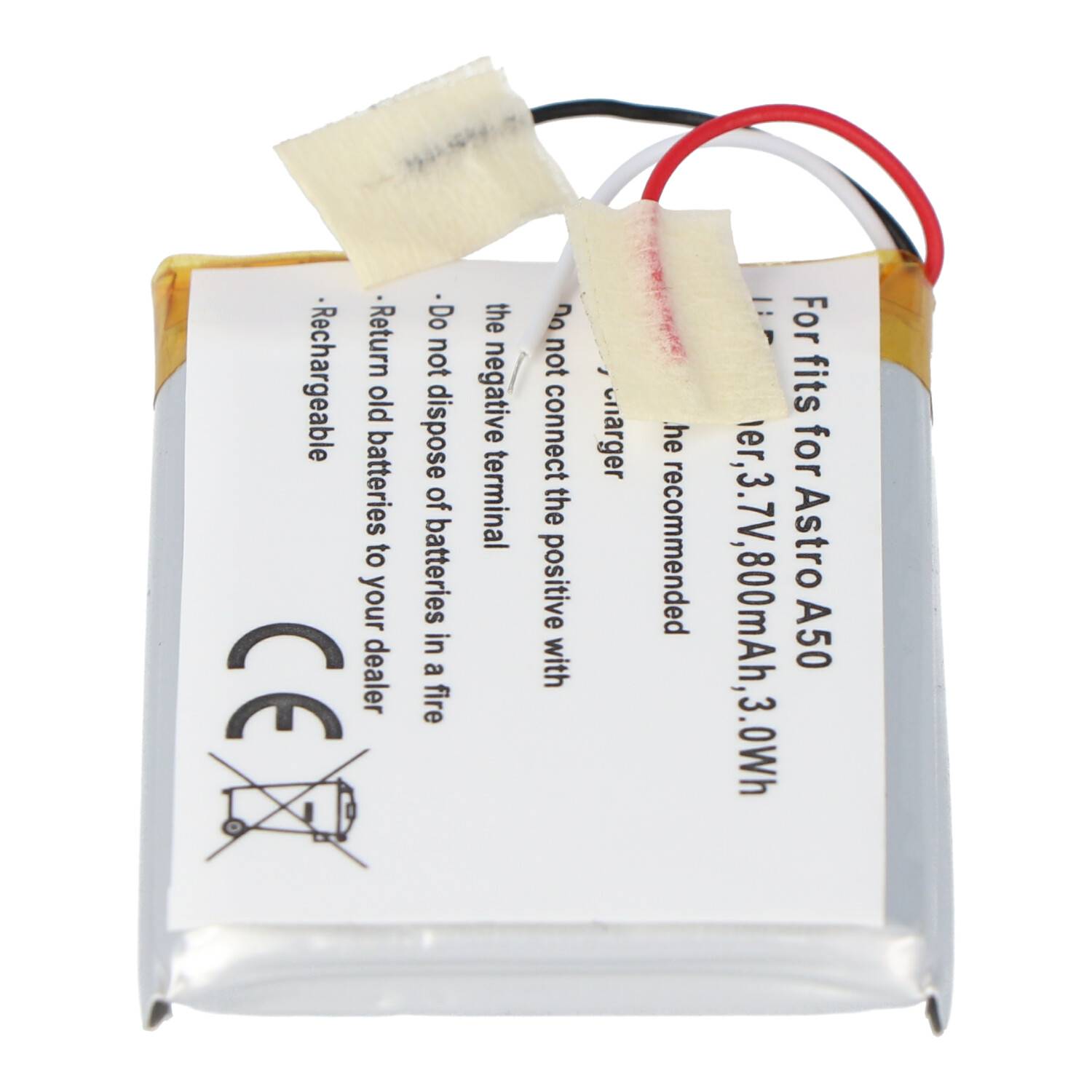 Akku passend für Astro A50 Li-Polymer Akku SRP603443, 45x36x5,5mm