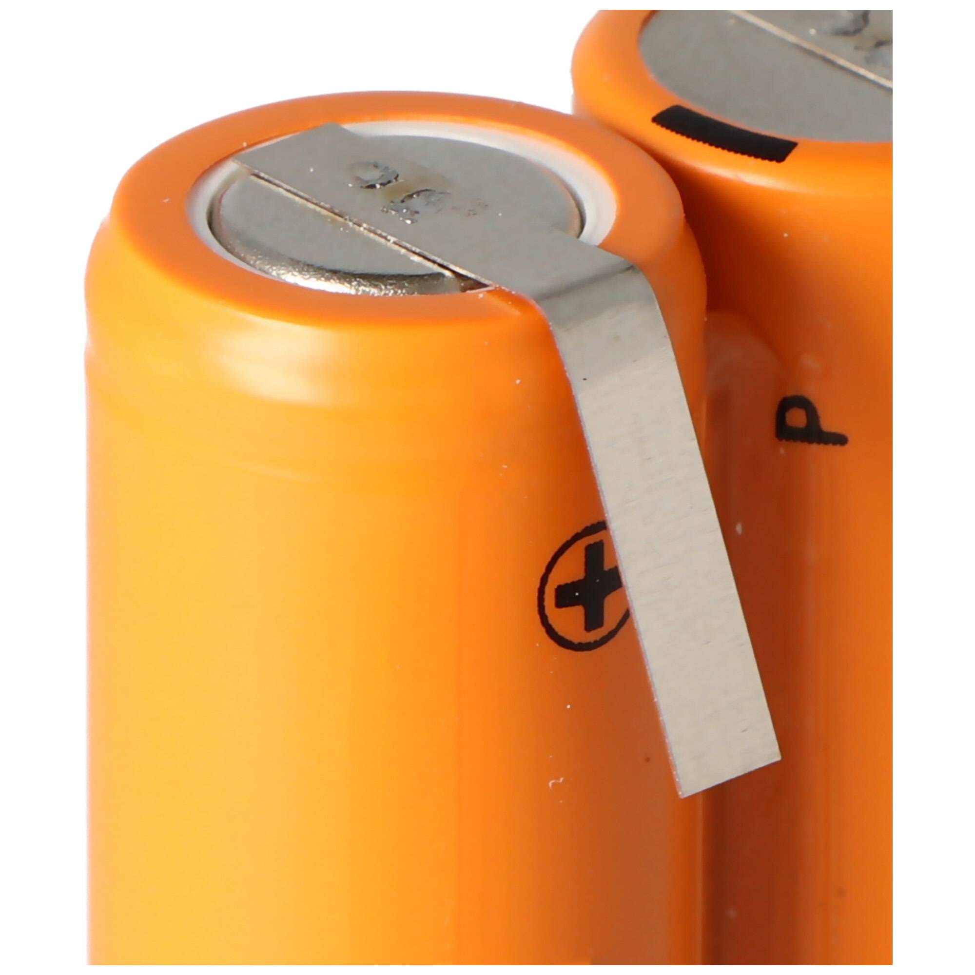 Rasiererakku NiMH 2,4V 1200mAh mit Lötfahnen ersetzt Philips 138 10609