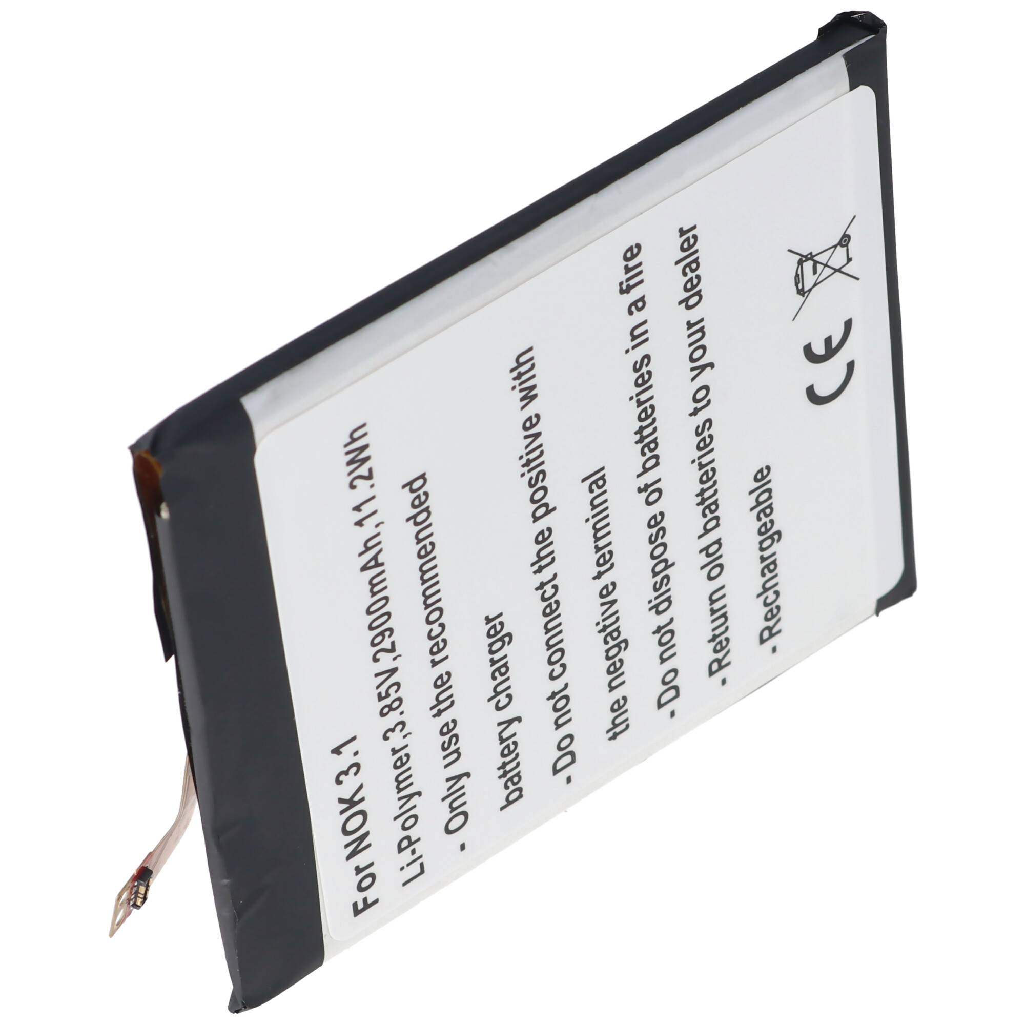 Akku passend für Nokia 3.1, Li-Polymer, 3,85V, 2900mAh, 11,2Wh, built-in, ohne Werkzeug