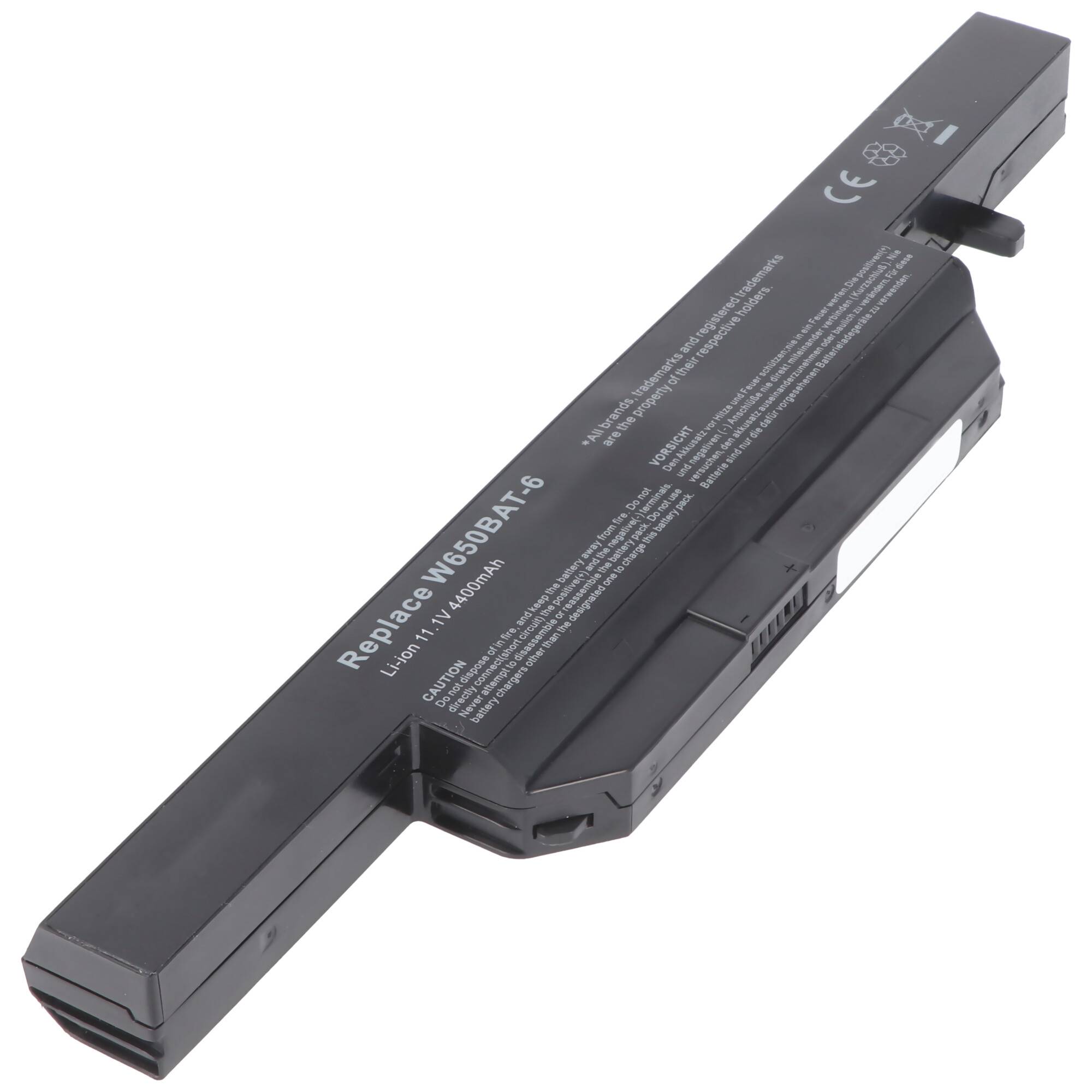 Nachbau Akku exakt passend für den Clevo W650BAT-6 Akku 6-87-W650S-4D4A, 6-87-W650S-4D4A1, 6-87-W650S-4D4A2, 6-87-W650S-