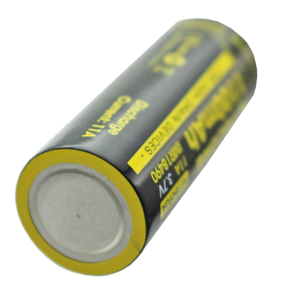 Nitecore IMR18490 mit 1100mAh, 3,6V - 3,7 Volt Flat Top ohne Kopf mit Pluspol flach 49,05x18,5mm, Ladeschlussspannung ma