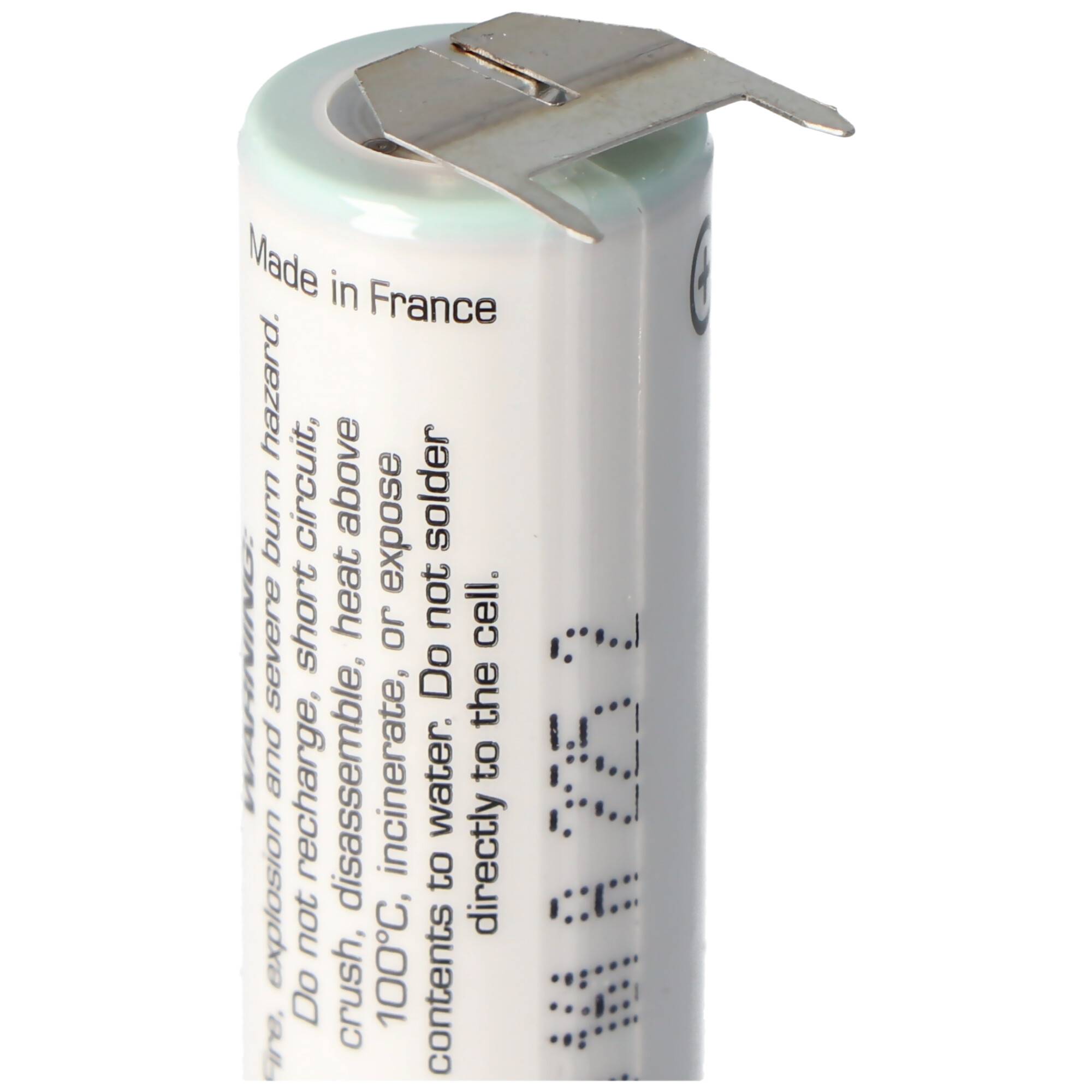 Saft LS14500 AA Ltihium Batterie 3,6 Volt mit Printanschluss, LS14500 LiSOCl2 2600mAh 1er Print - / 2er Print +