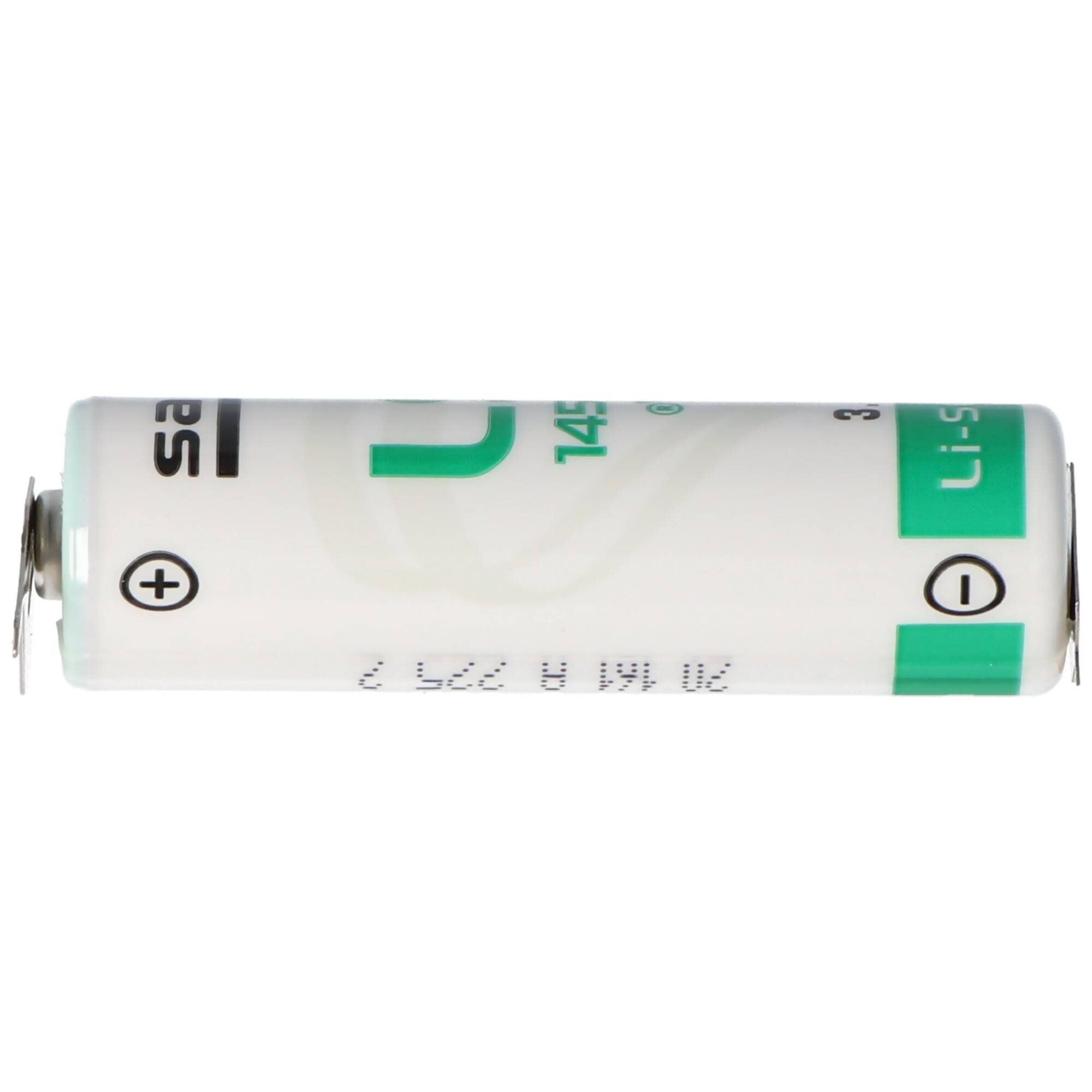 Saft LS14500 AA Ltihium Batterie 3,6 Volt mit Printanschluss, LS14500 LiSOCl2 2600mAh 1er Print - / 2er Print +