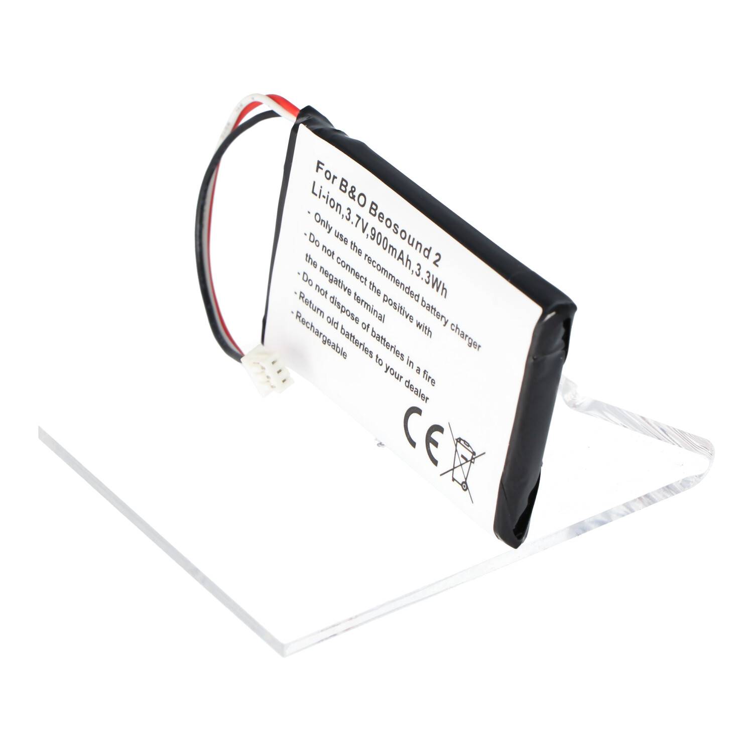 Akku passend für Bang & Olufsen Beosound 2, Li-Ion, 3,7V, 900mAh, 3,3Wh