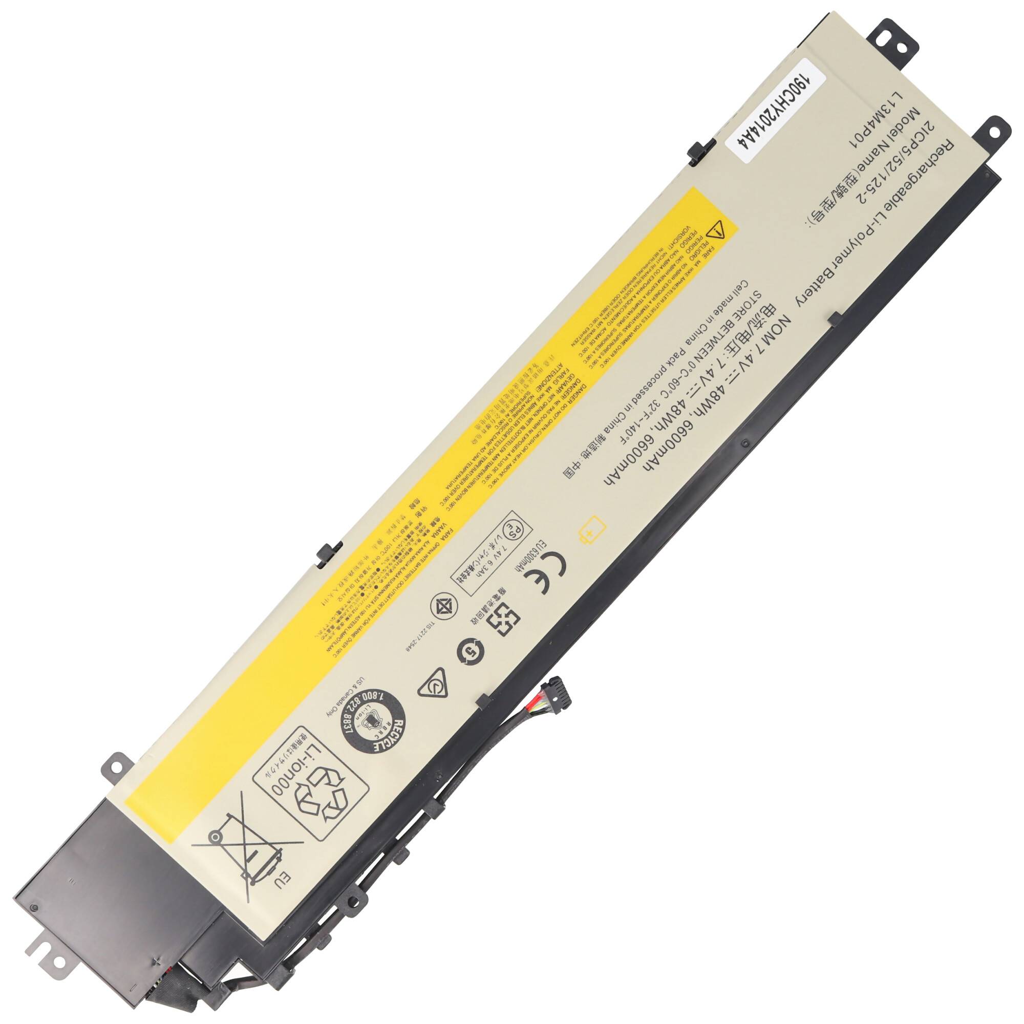 Akku passend für Lenovo Erazer Y40, Li-Polymer, 7,4V, 6600mAh, 48,8Wh, built-in, ohne Werkzeug