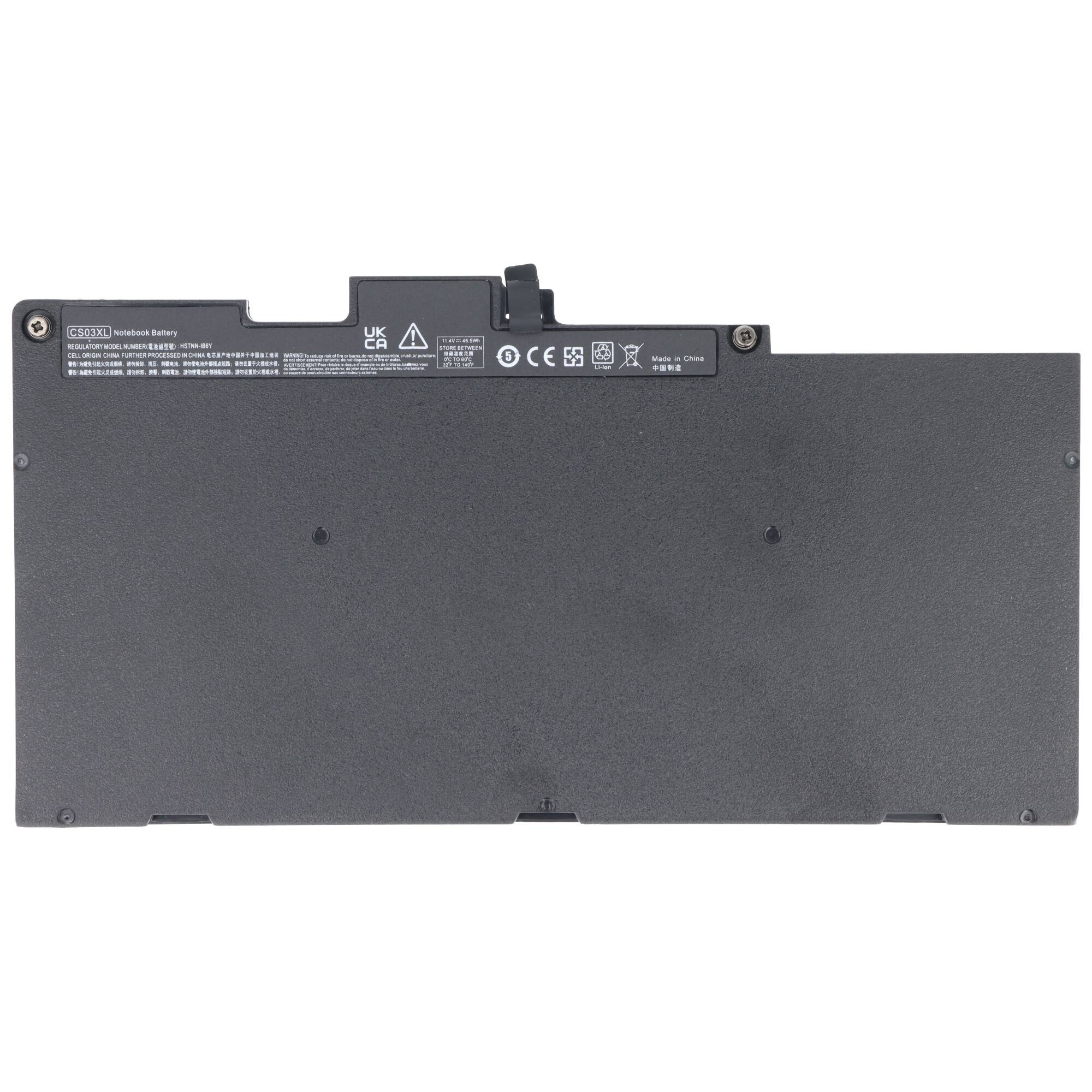 Akku passend für HP EliteBook 745 G3, Li-Polymer, 11,4V, 4050mAh, 46,5Wh, built-in, ohne Werkzeug