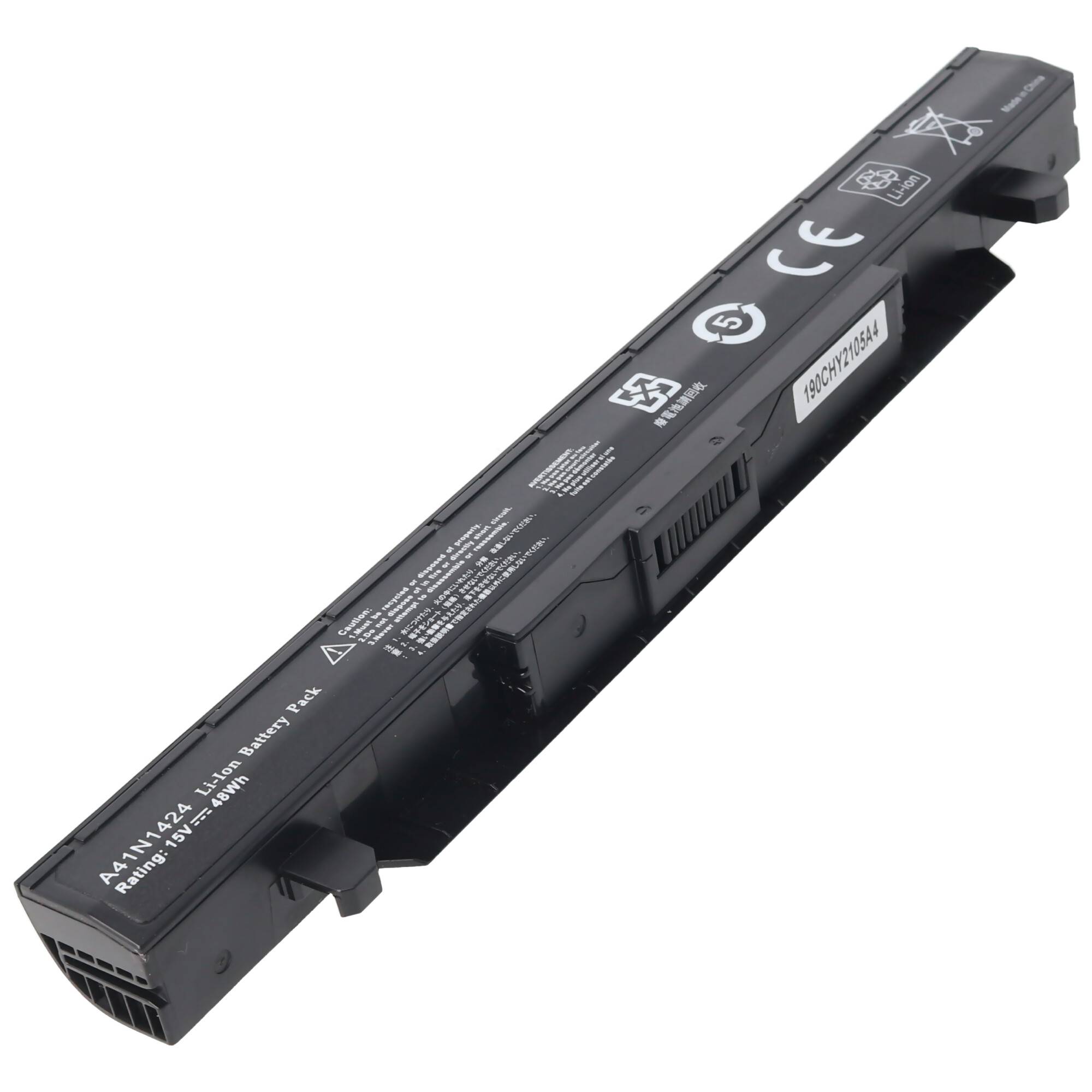 Akku passend für ASUS GL552 A41N1424, ROG FX-PLUS, Li-Ion, 14,8V, 2800mAh, 41,4Wh